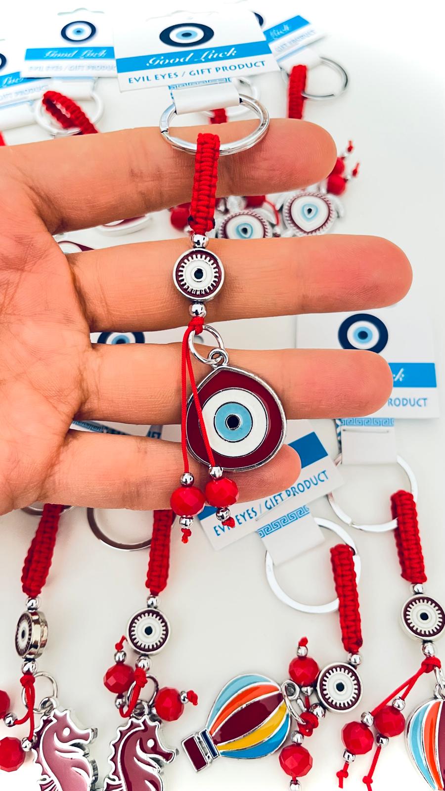 Drop Eye Design Silver Evil Eye Keychain