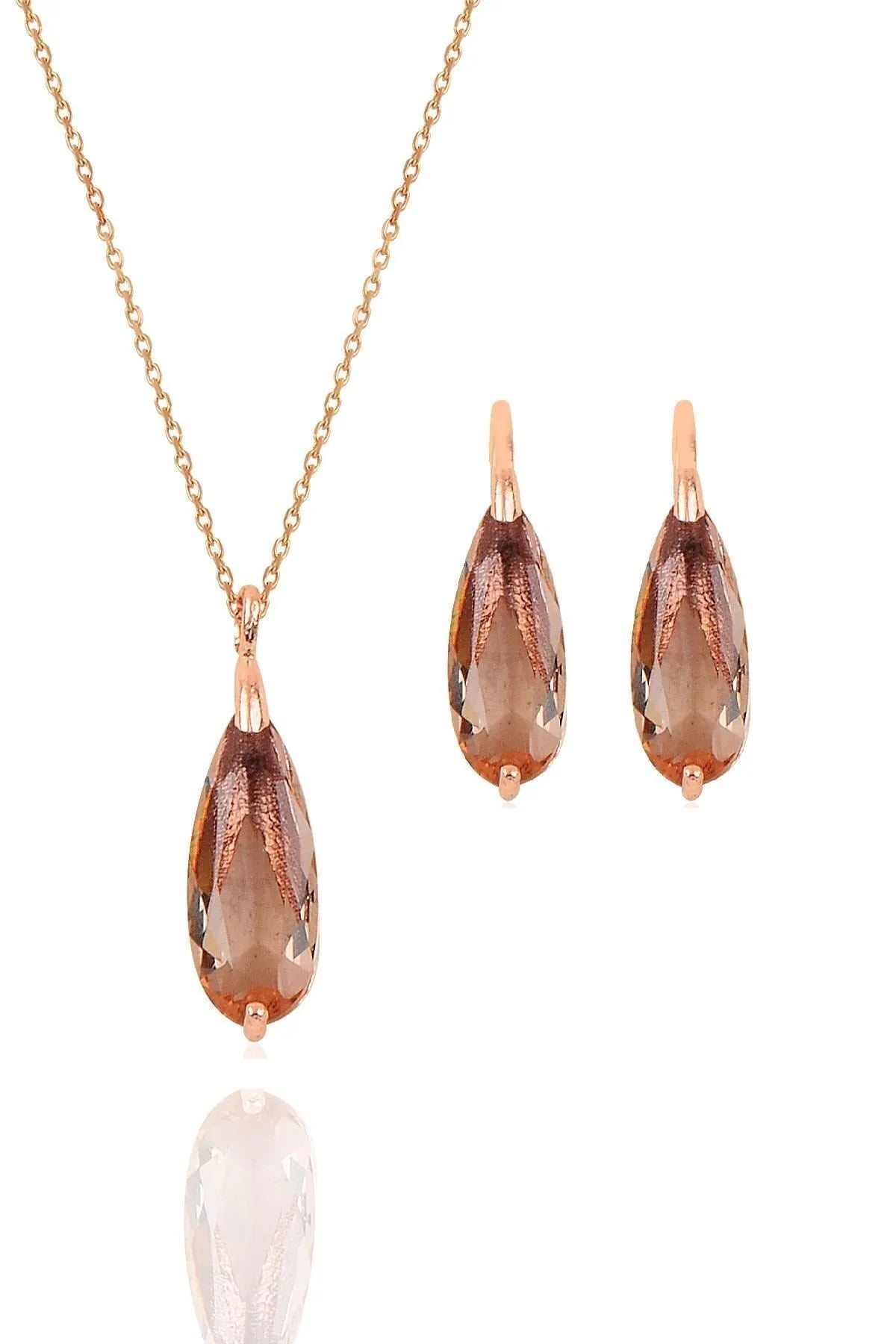 Σετ κολιέ και σκουλαρίκια από ασήμι 925 με πέτρα Zultanite