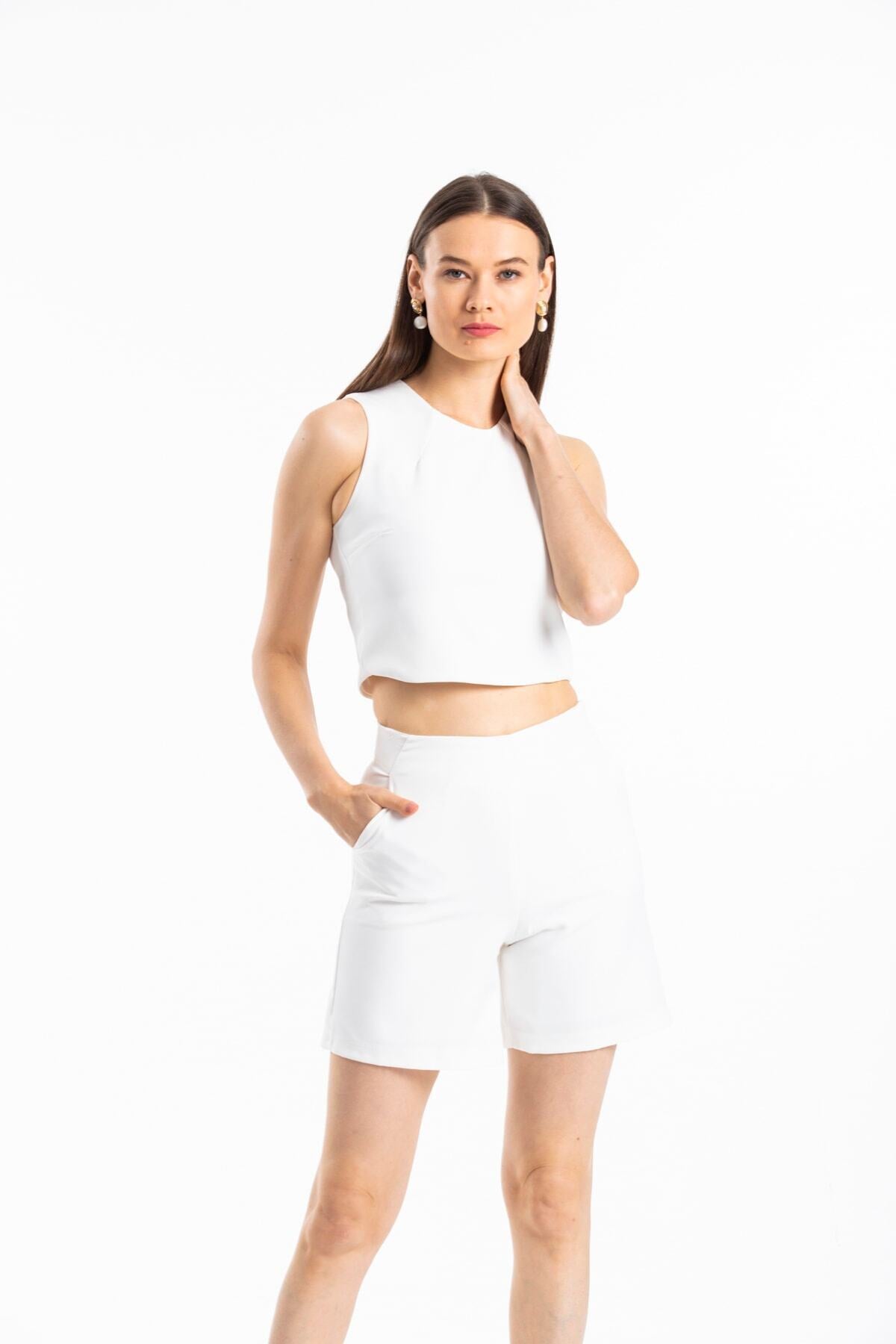 Evangeline Women's Shorts - Ecru - product image 3