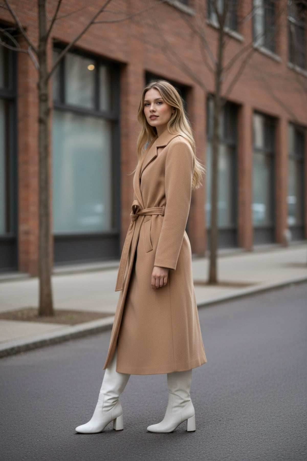 Faye Women's Belted Coat - Camel - product image 3