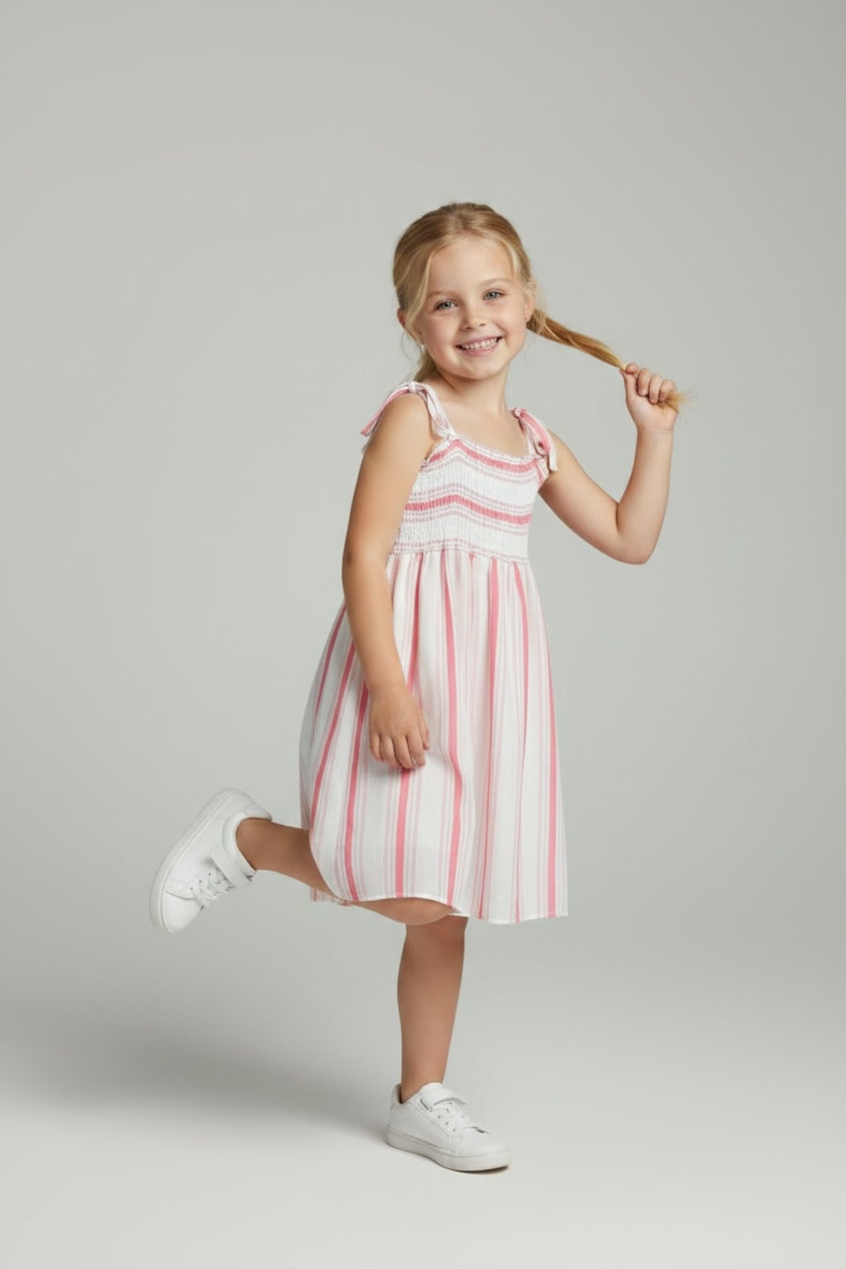 Darcy Girls' Striped Strappy Dress - Red Stripe New - product image 2
