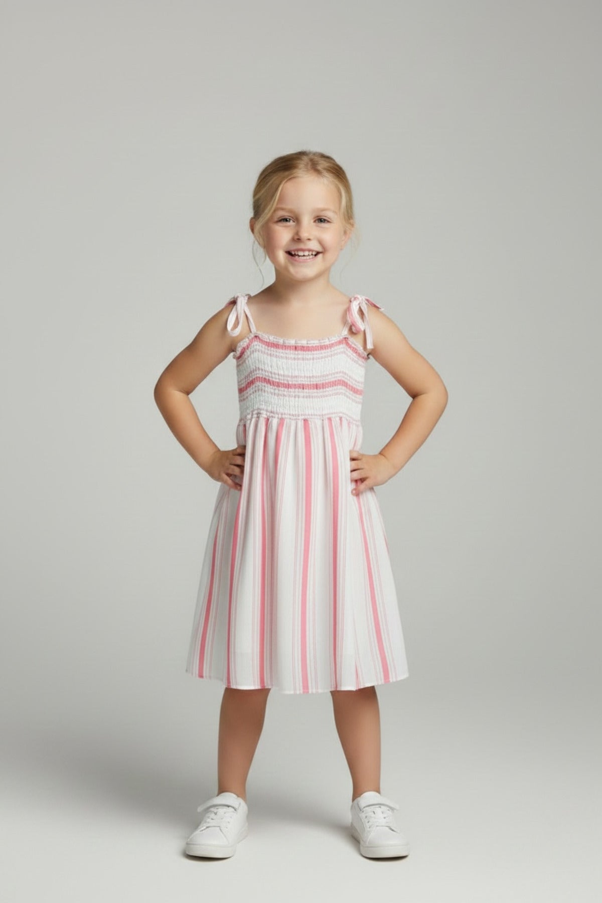 Darcy Girls' Striped Strappy Dress - Red Stripe New - product image 1