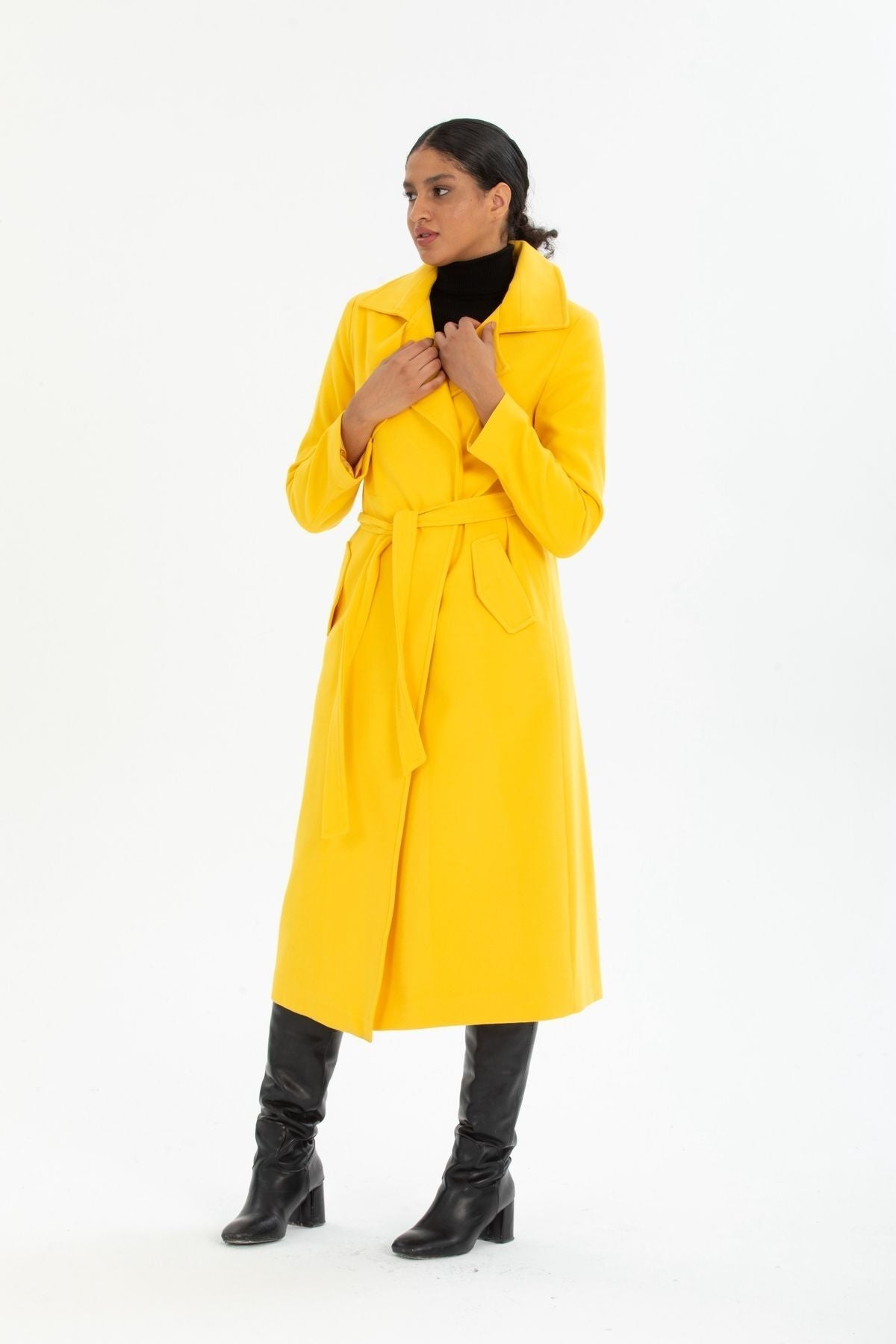 Andrea Women's Long Lined Coat - Yellow - product image 1