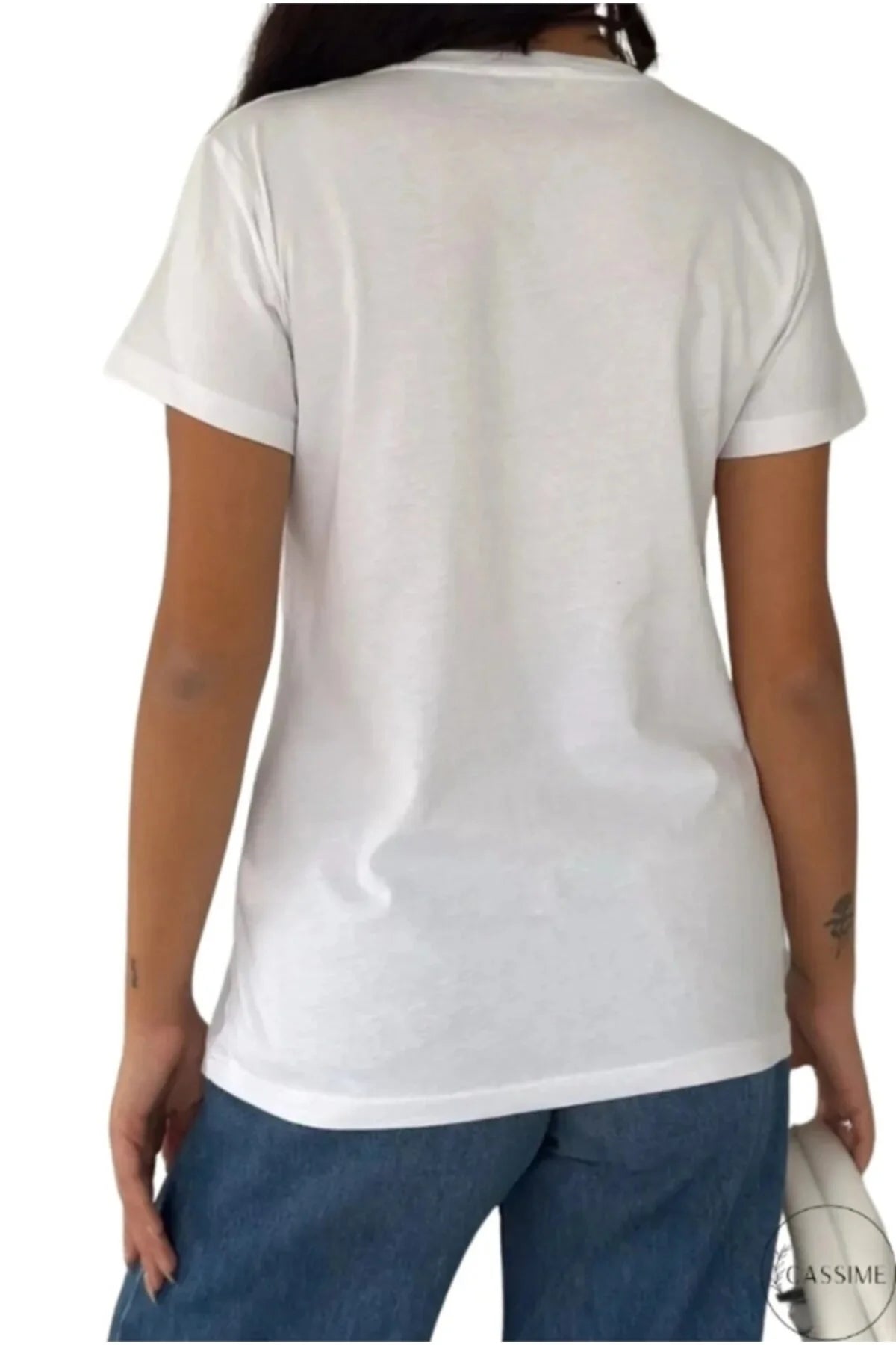 Tilda White Parrot Sequin Cotton T-Shirt