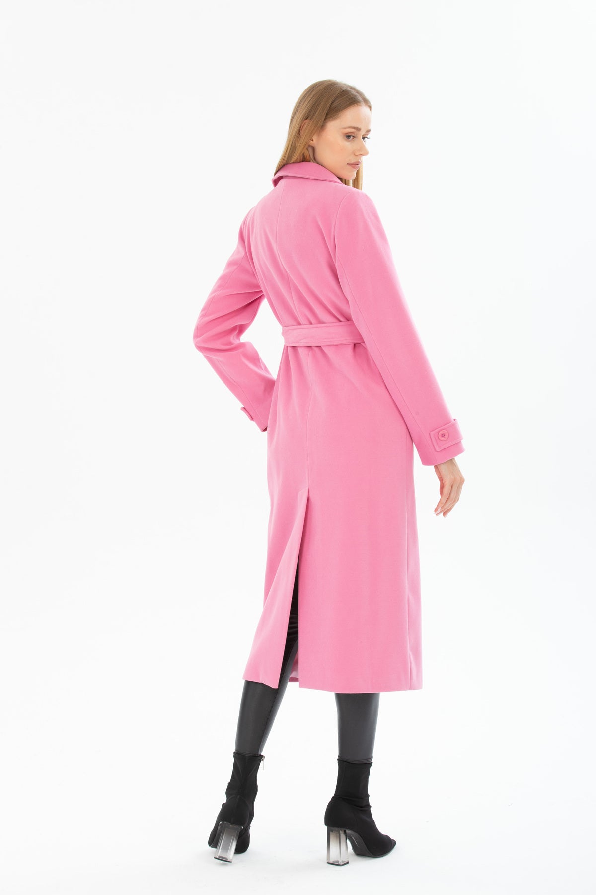 Belinda Women's Button Front Coat - Hot Pink - product image 4