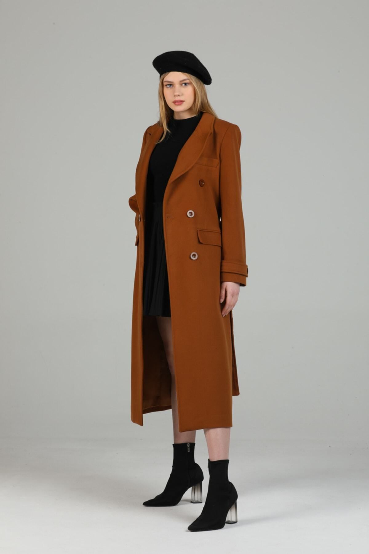 Belinda Women's Button Front Lined Coat - Cognac - product image 5
