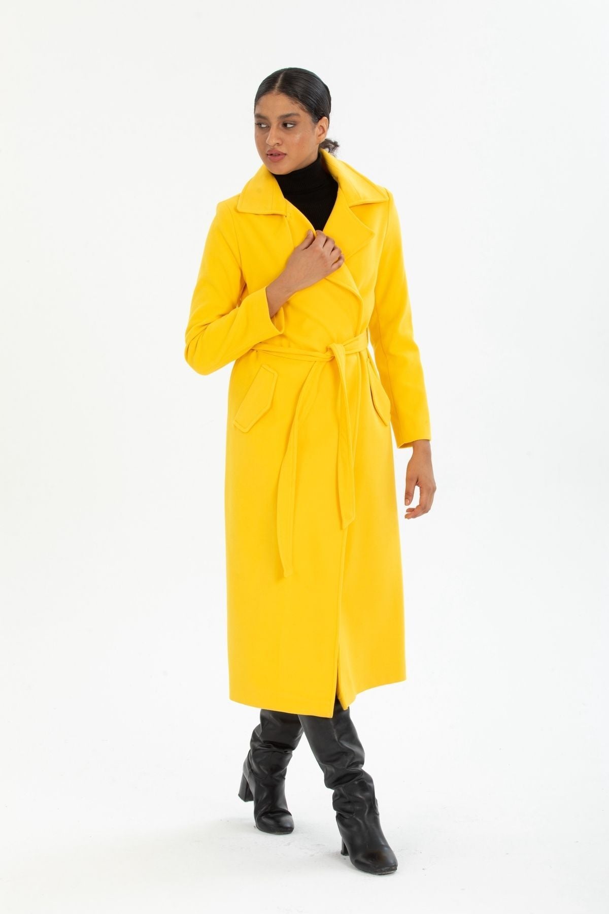 Andrea Women's Long Lined Coat - Yellow - product image 3