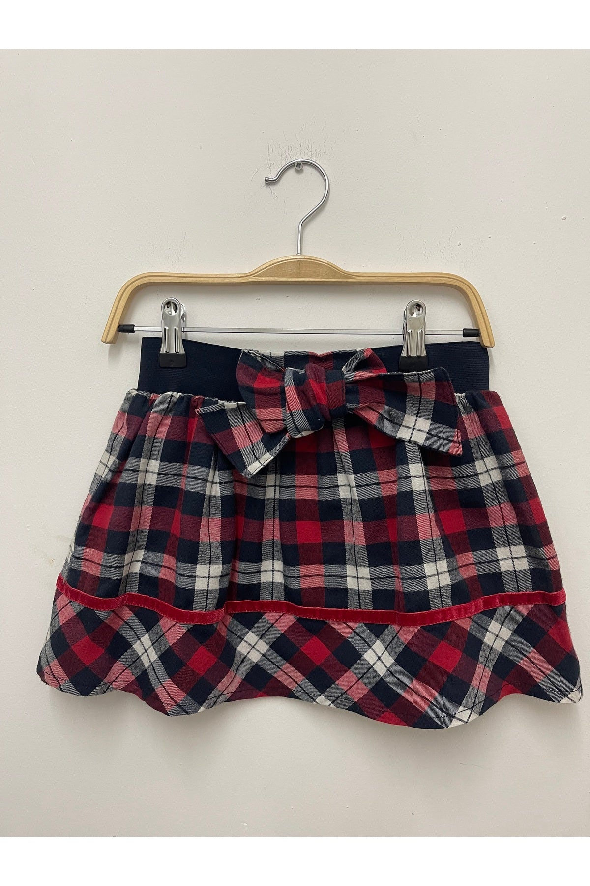 Alida Girls' Plaid Skirt - Red Navy White Plaid - product image 6