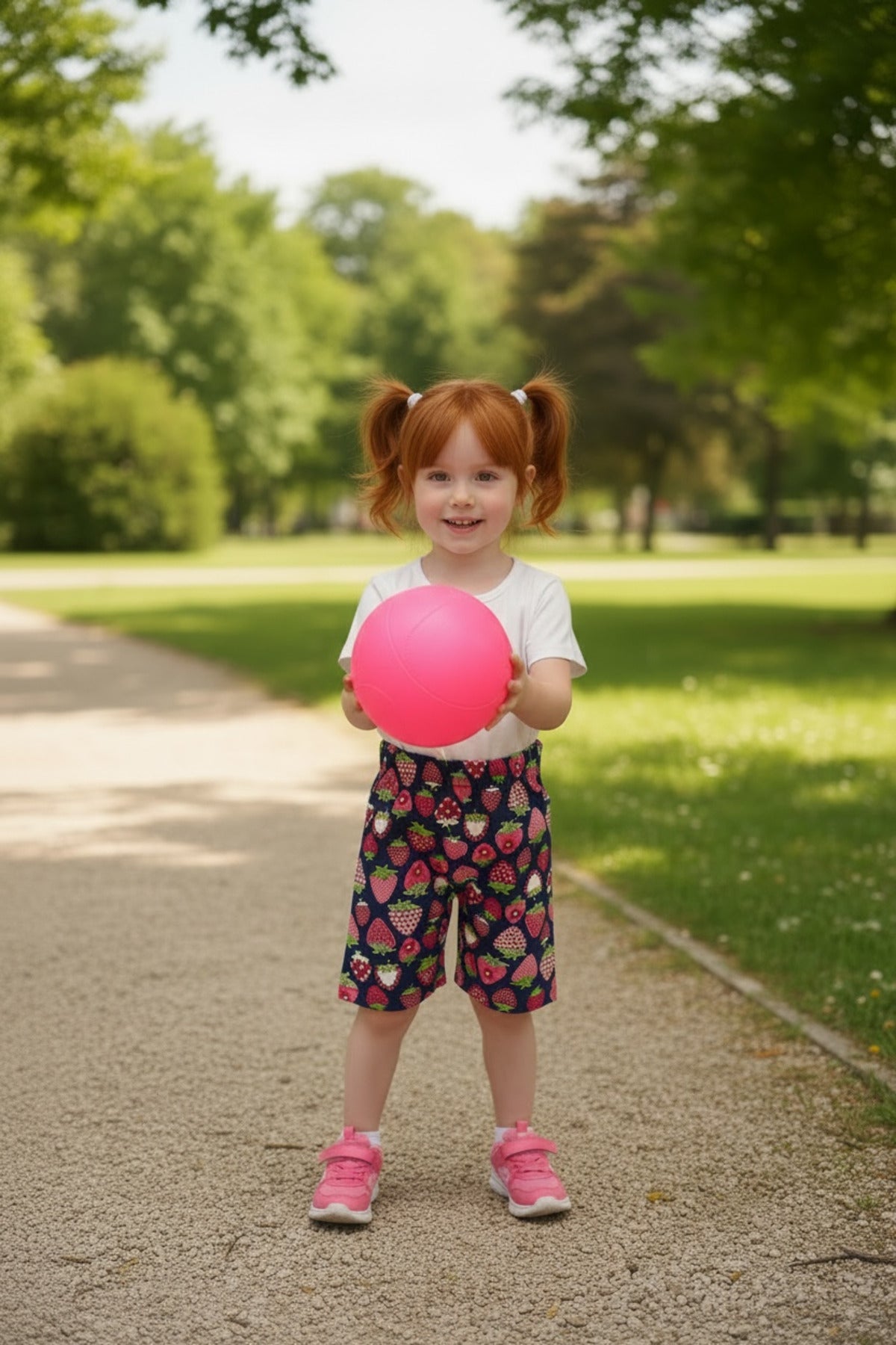 Alessandra Girls' Shorts - Navy Pink Fuchsia - product image 2