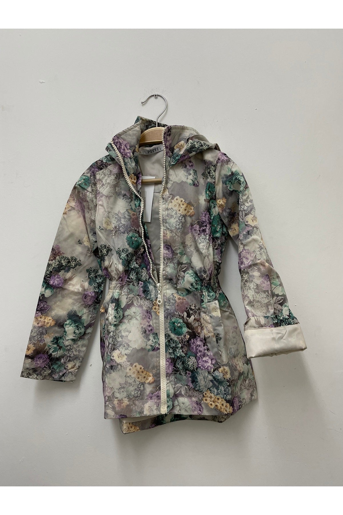 Aria Girls' Floral Rain Jacket - Green Floral - product image 2