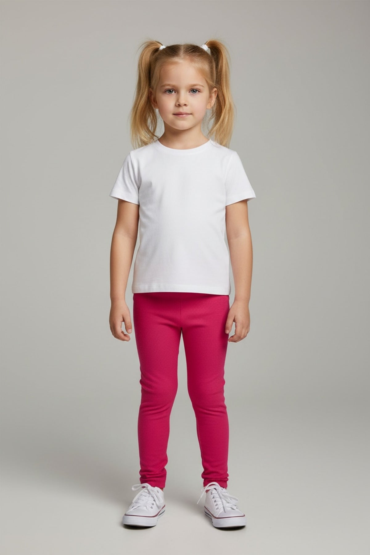 Alecia Girls' Velvet Leggings - Fuchsia Pink - product image 1