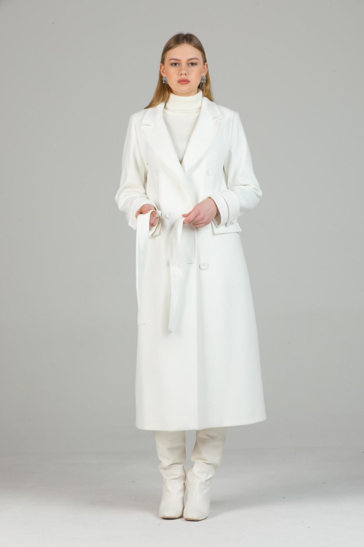 Belinda Women's Button Front Coat - White - product image 5