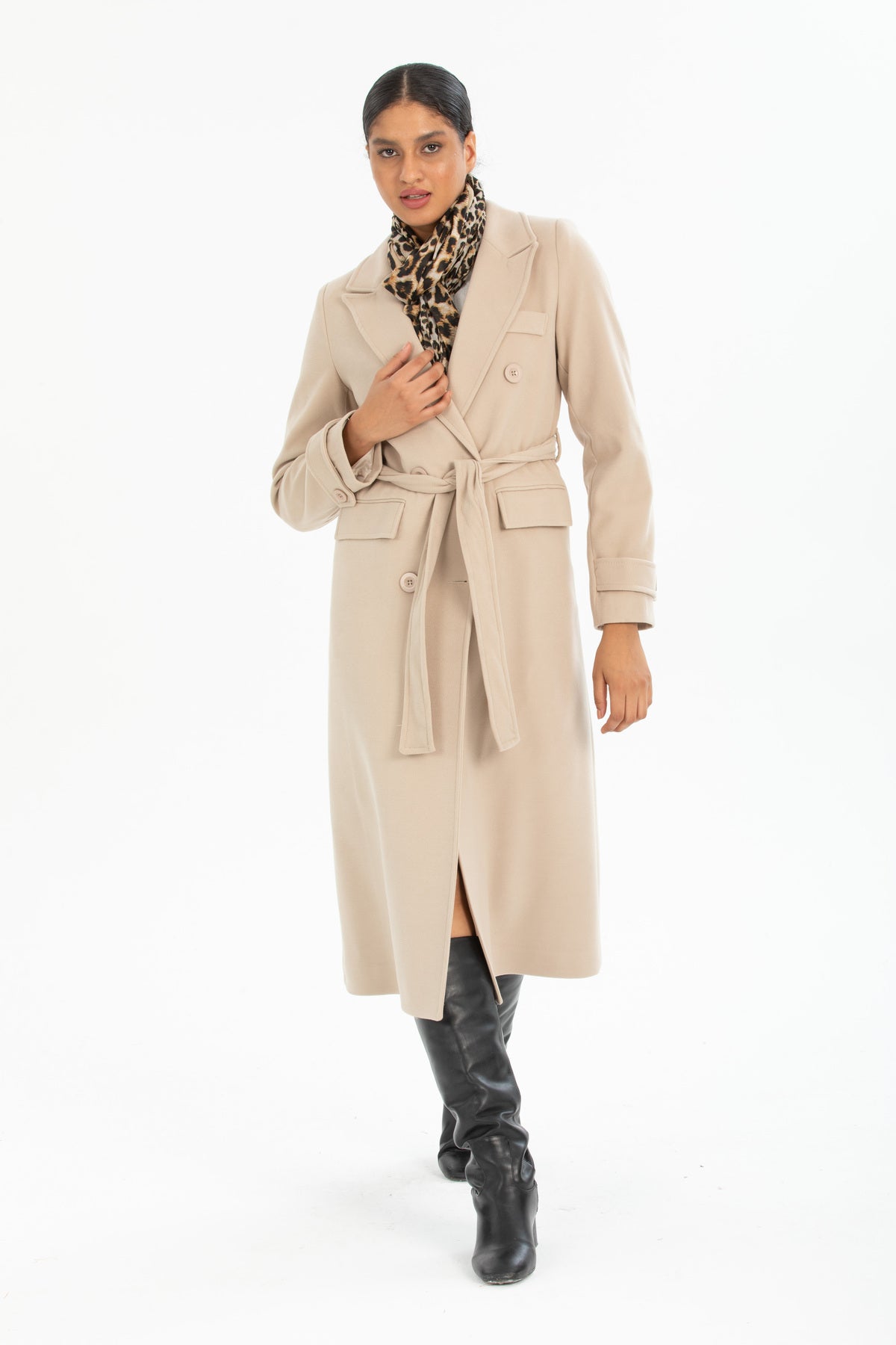 Belinda Women's Button Front Lined Coat - Beige - product image 4
