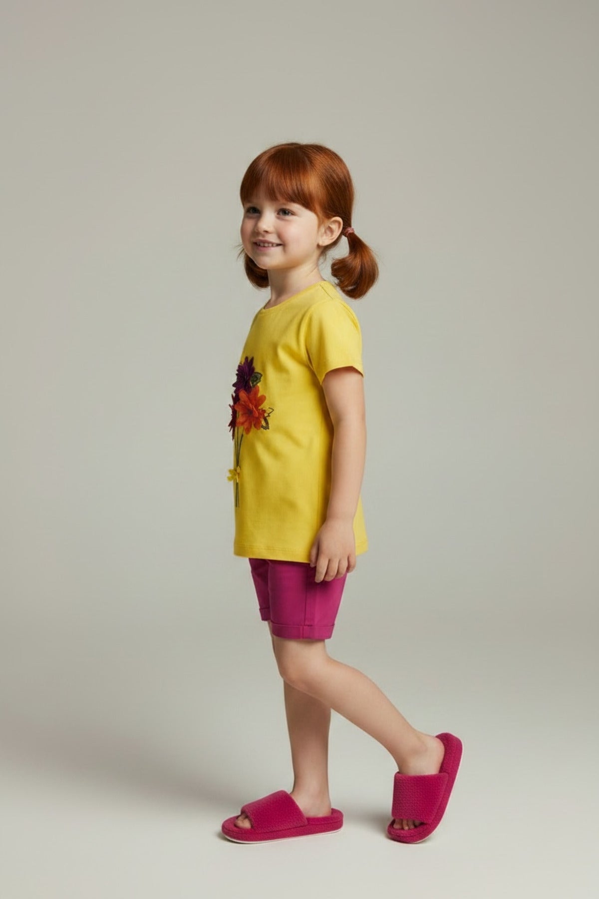 Adelia Girls' Floral T-Shirt - Yellow - product image 2