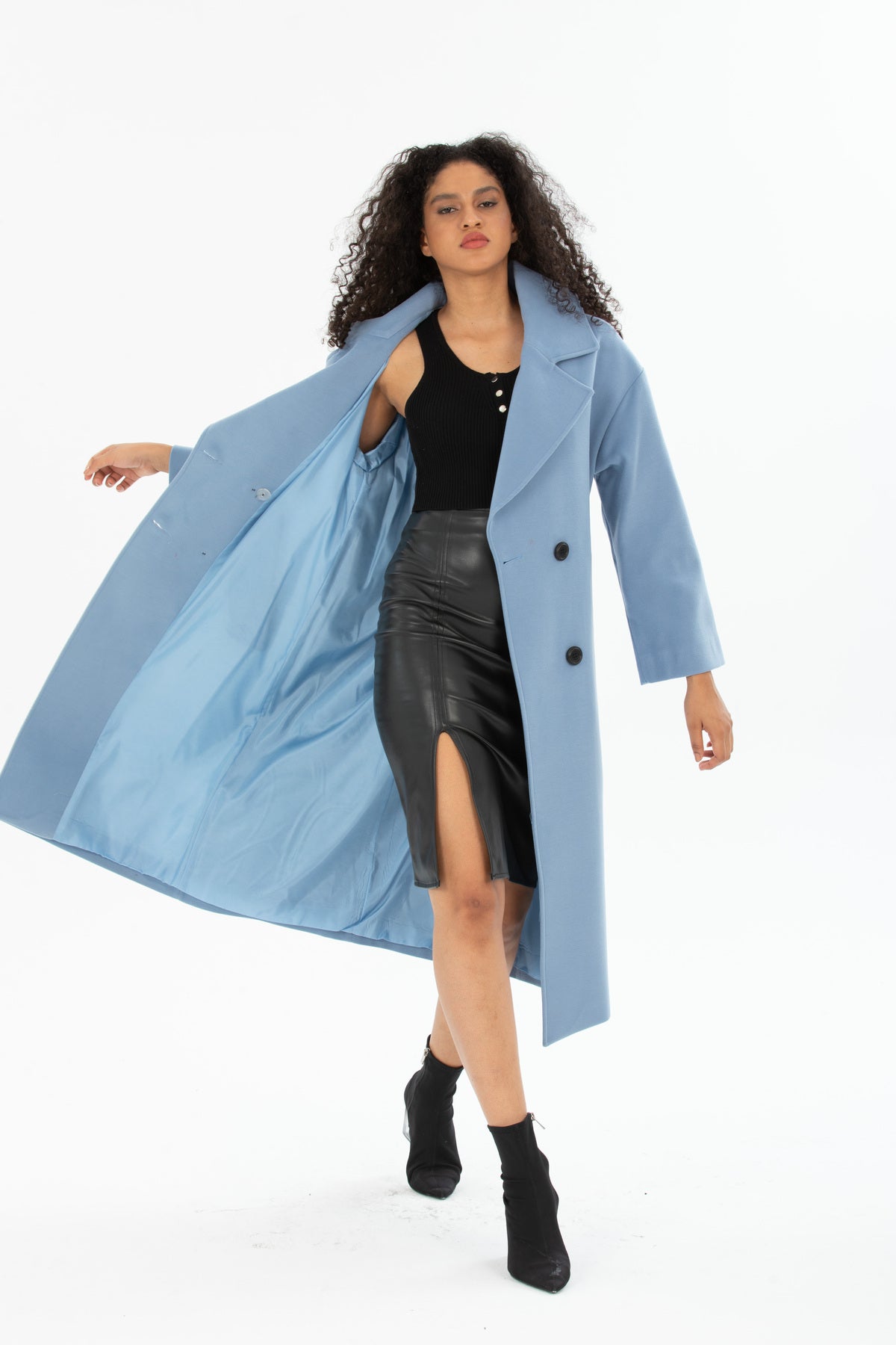 Aurelia Women's Oversized Coat - Indigo Blue - product image 2
