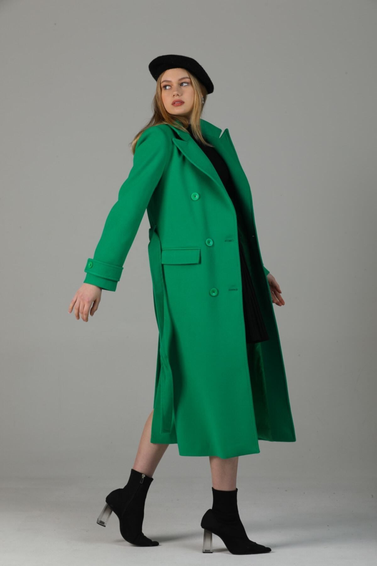Belinda Women's Button Front Lined Coat - Grass Green - product image 5