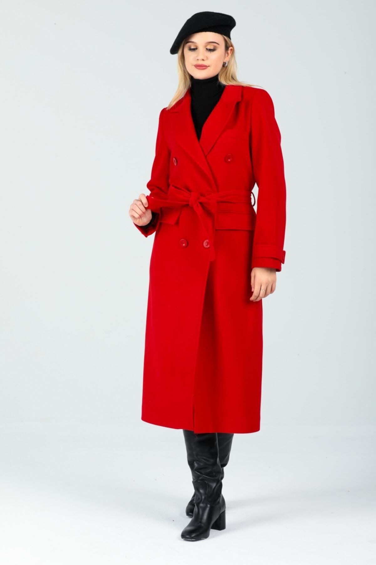 Belinda Women's Button Front Lined Coat - Red - product image 3