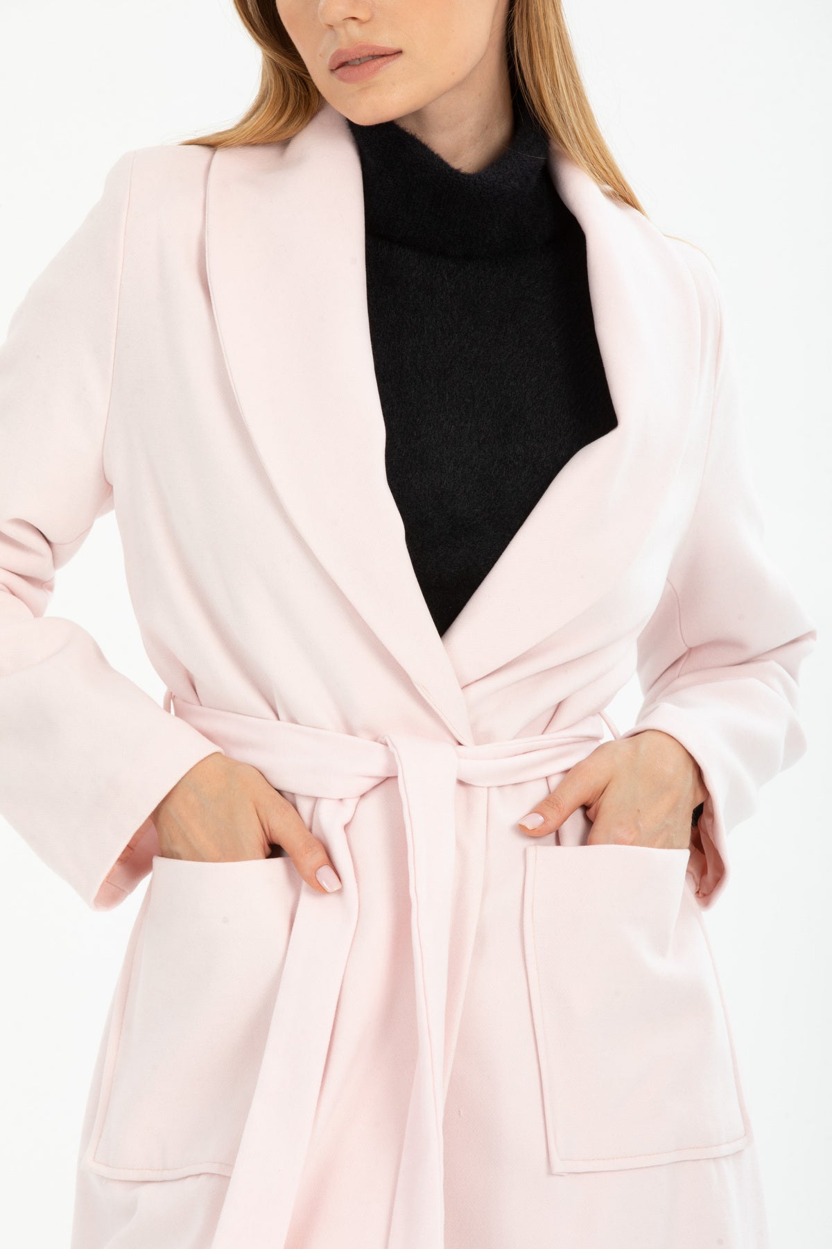 Larissa Women's Belted Shawl Collar Coat - Pink - product image 7