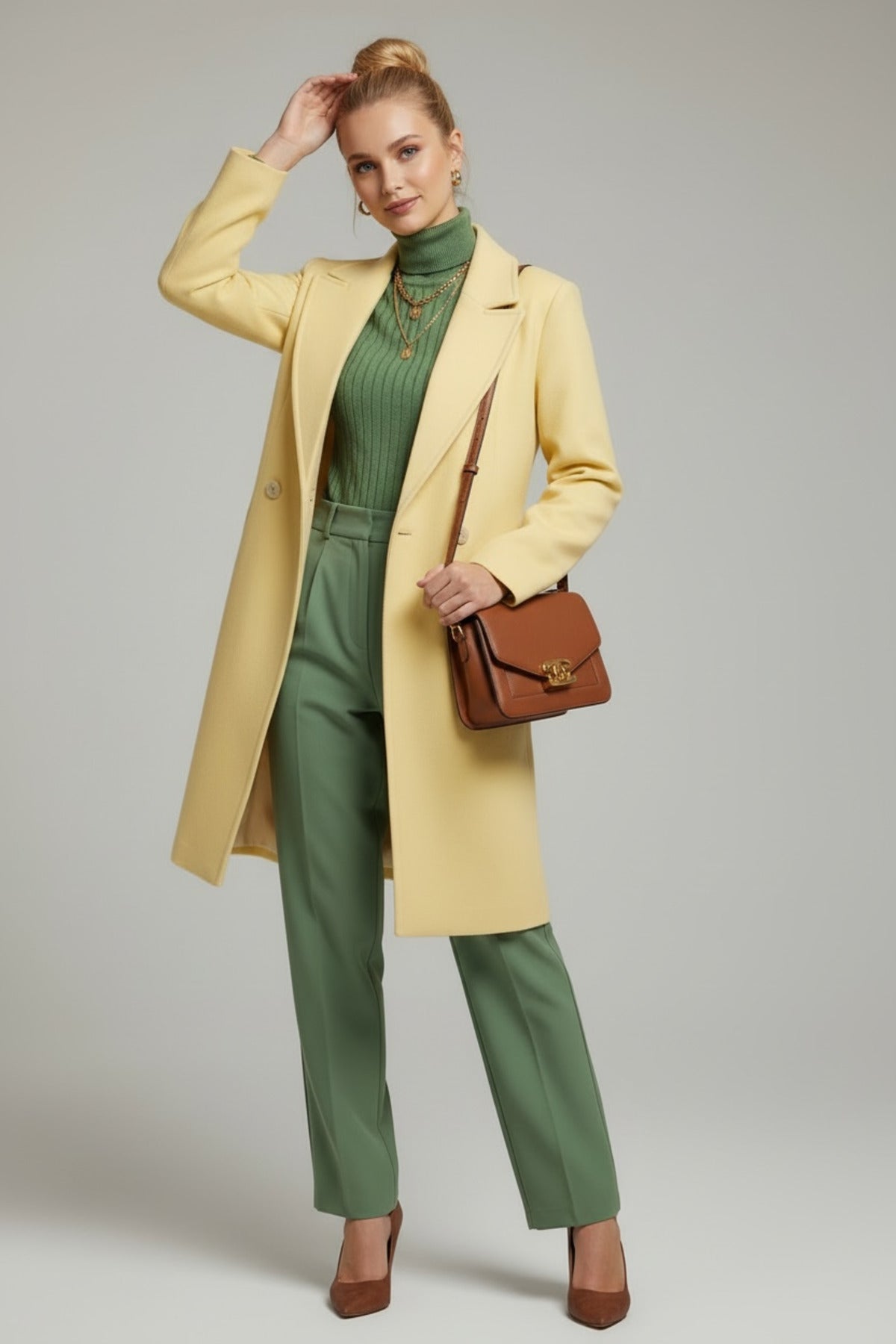 Edna Women's Lined Coat - Lemon Yellow - product image 2