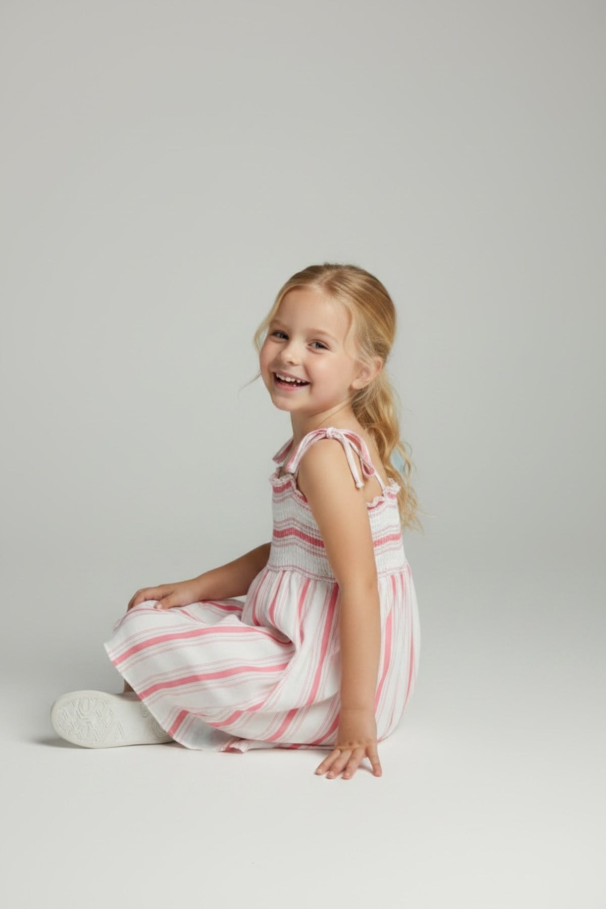 Darcy Girls' Striped Strappy Dress - Red Stripe New - product image 5