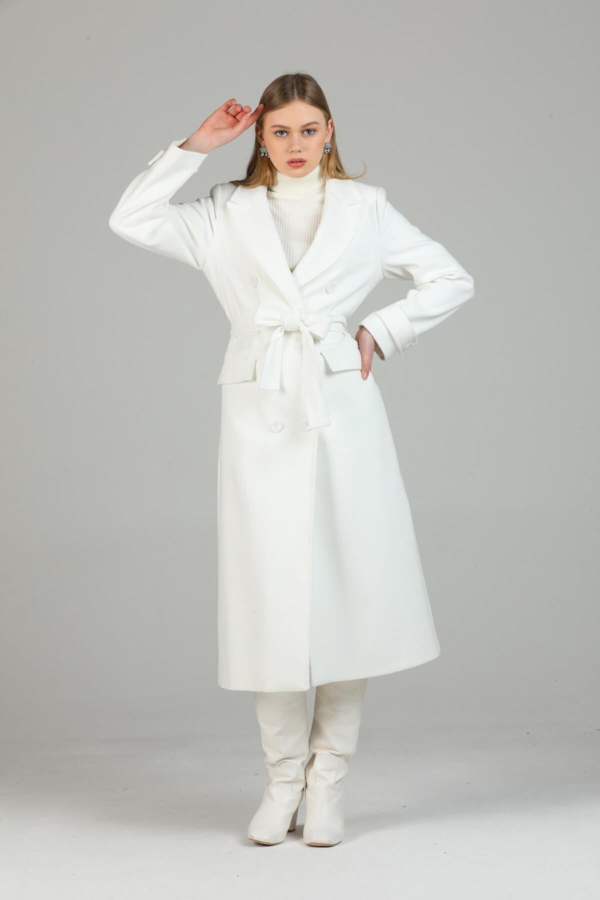 Belinda Women's Button Front Coat - White - product image 7