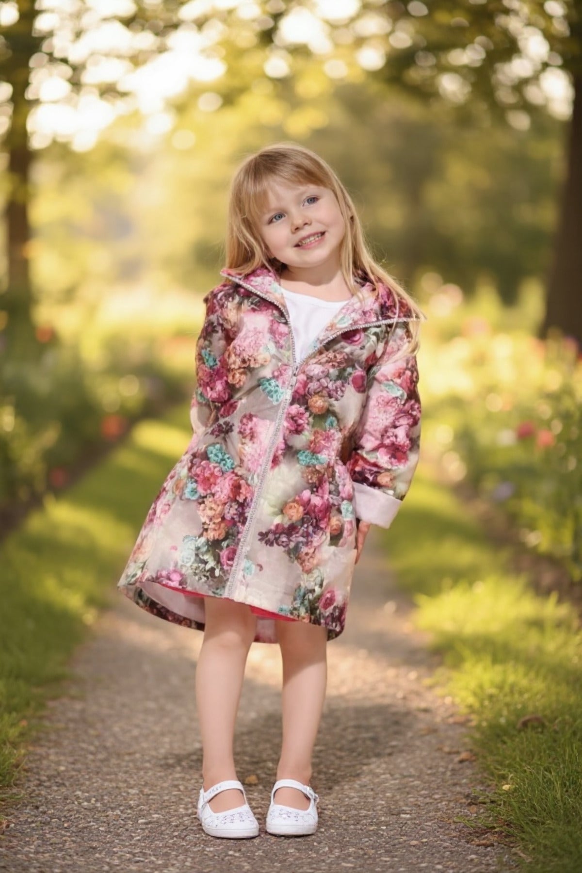 Aria Girls' Floral Rain Jacket - Pink Floral - product image 2