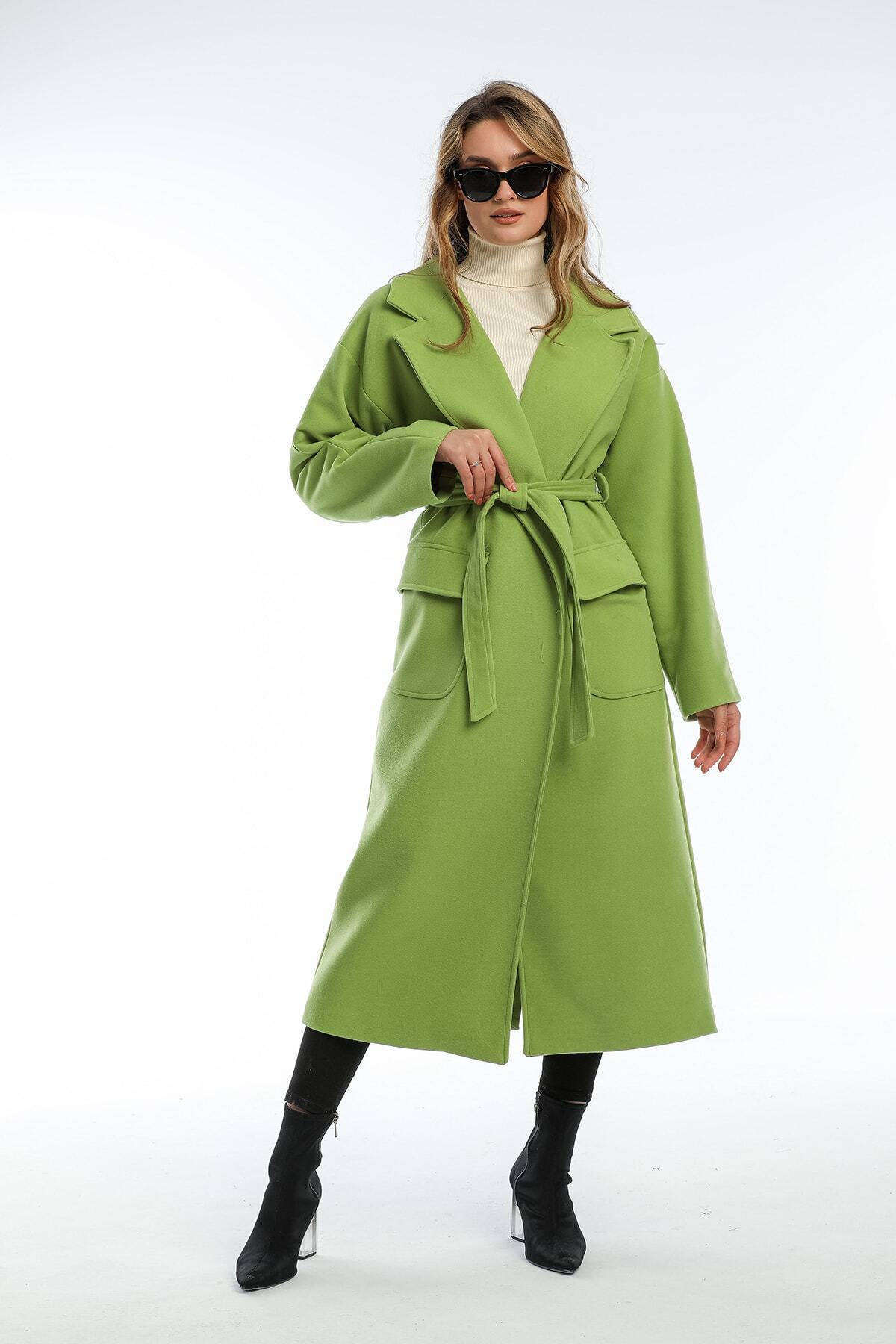 Anabel Women's Notched Collar Coat - Pistachio Green - product image 1