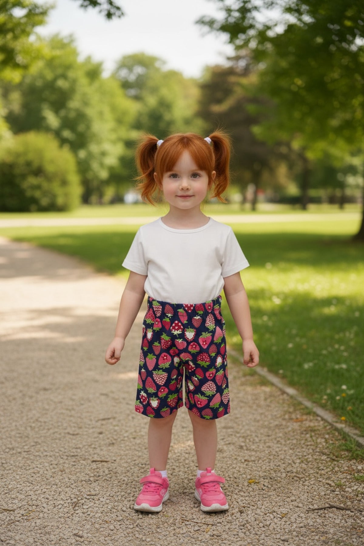 Alessandra Girls' Shorts - Navy Pink Fuchsia - product image 1