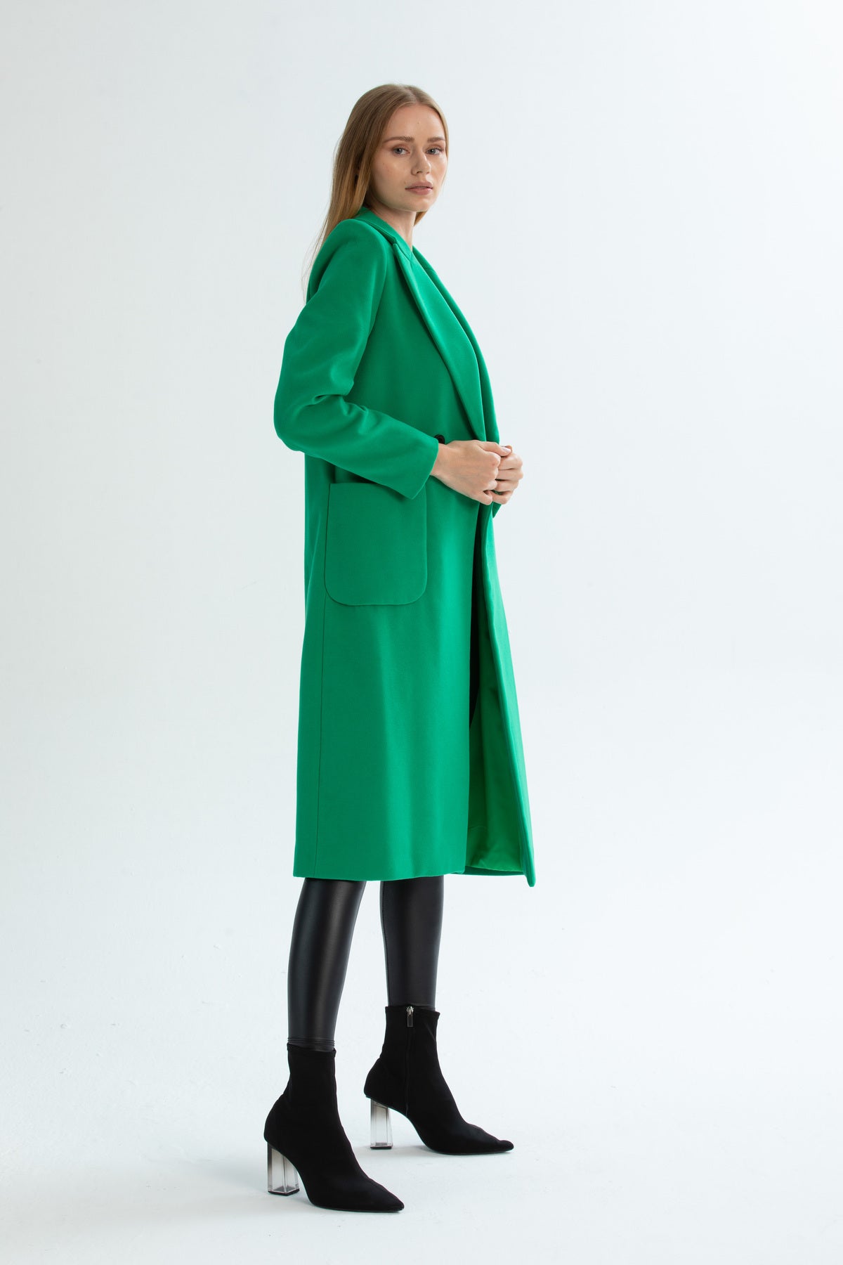 Annalise Women's Button Front Lined Coat - Grass Green - product image 6
