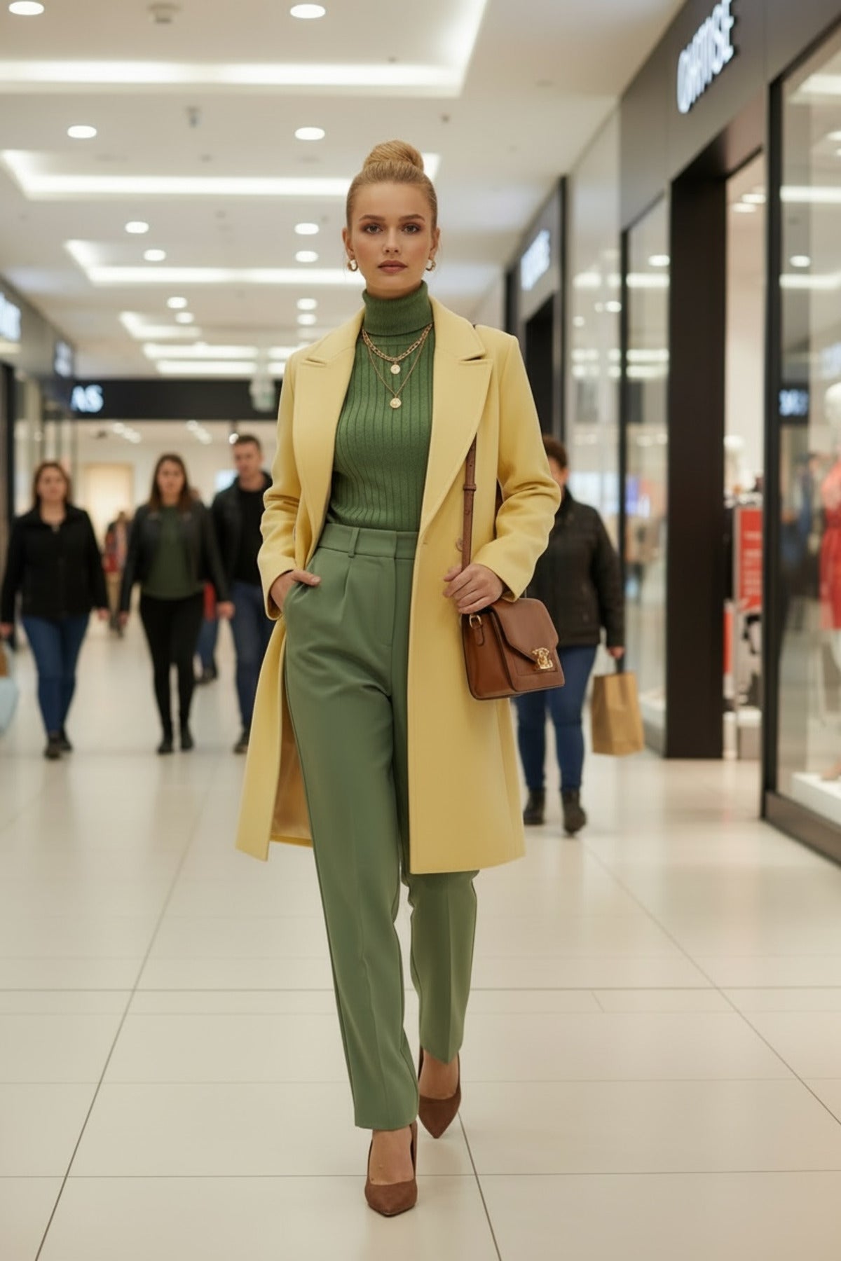 Edna Women's Lined Coat - Lemon Yellow - product image 1