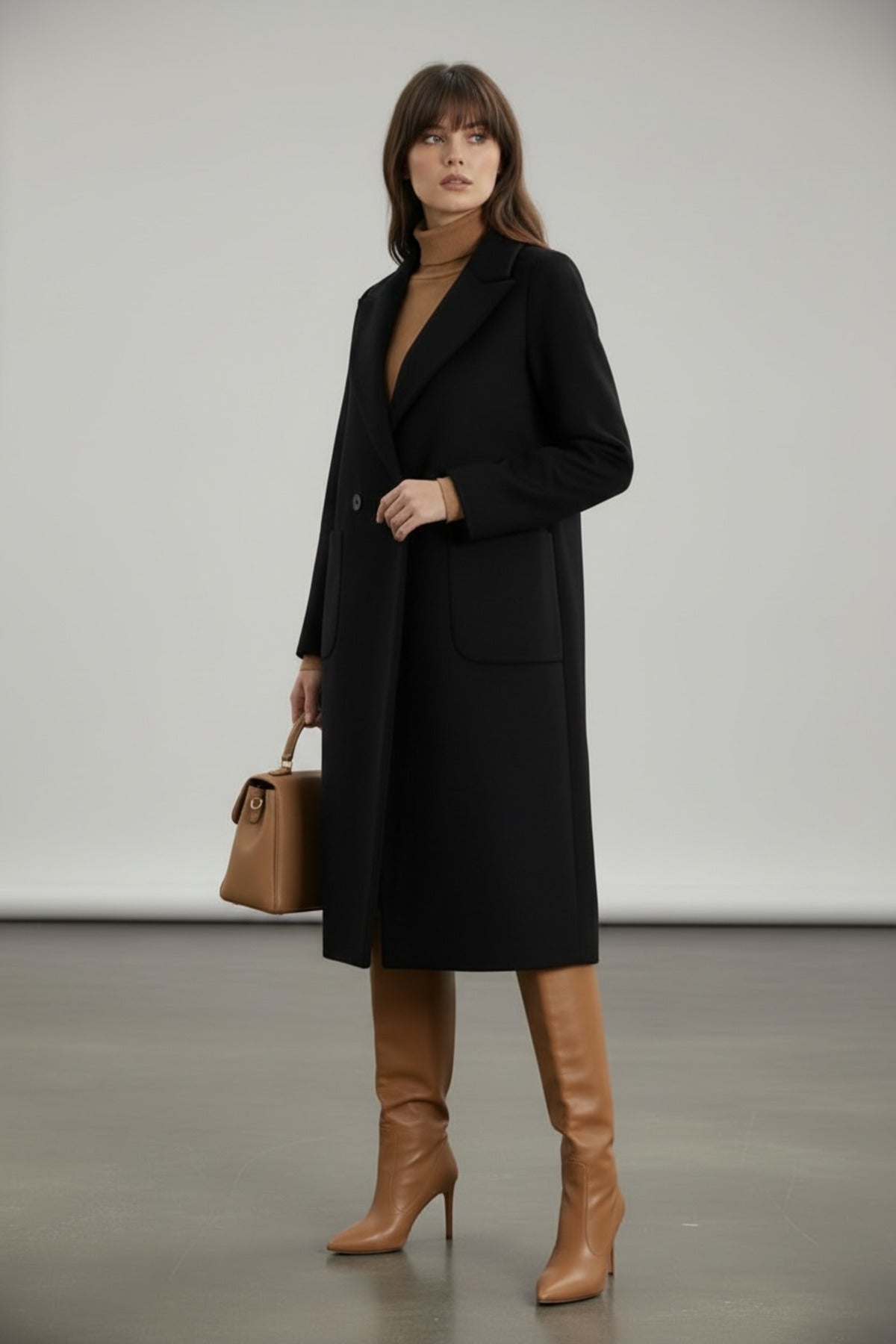 Annalise Women's Lined Button Front Coat - Black - product image 3