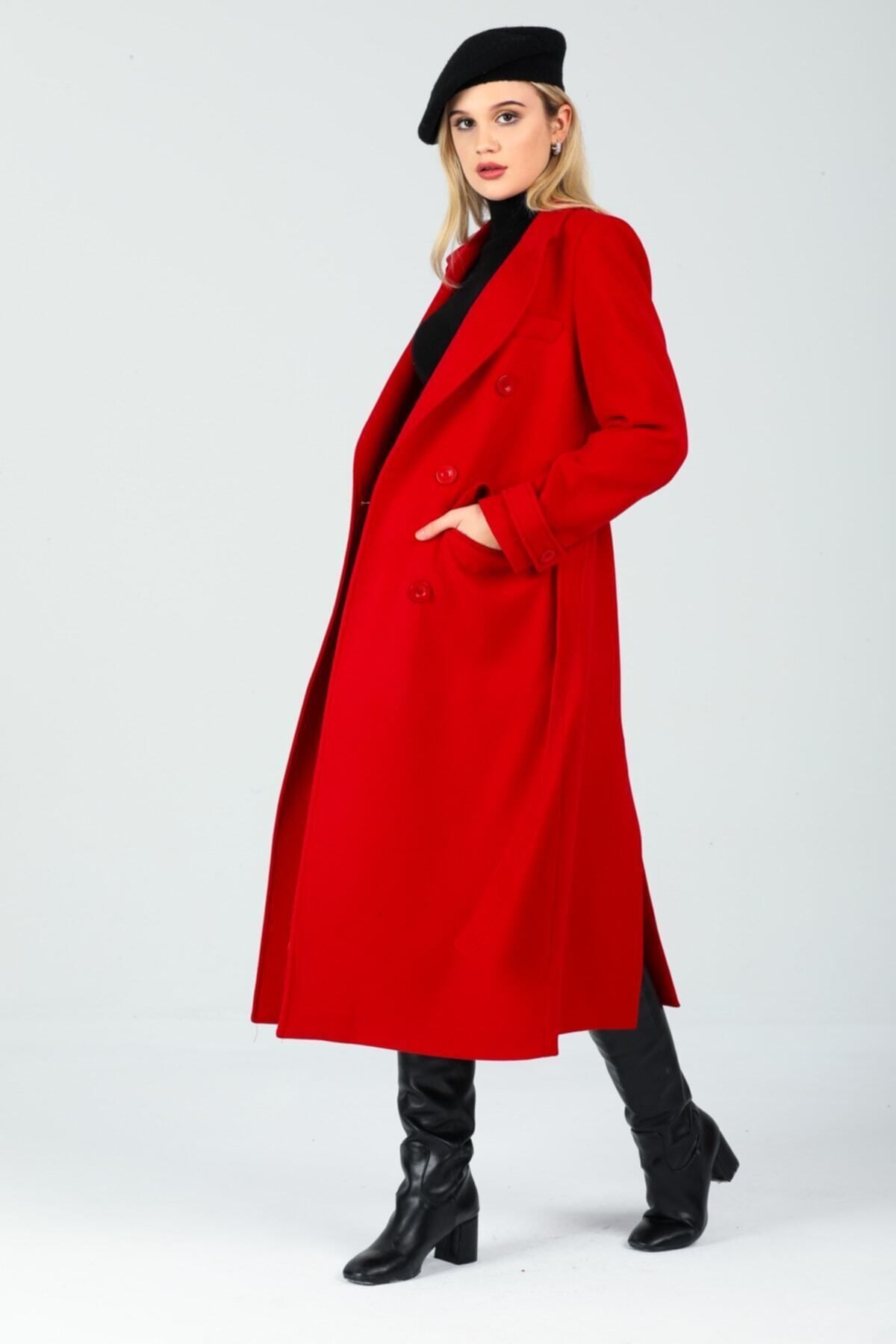 Belinda Women's Button Front Lined Coat - Red - product image 2