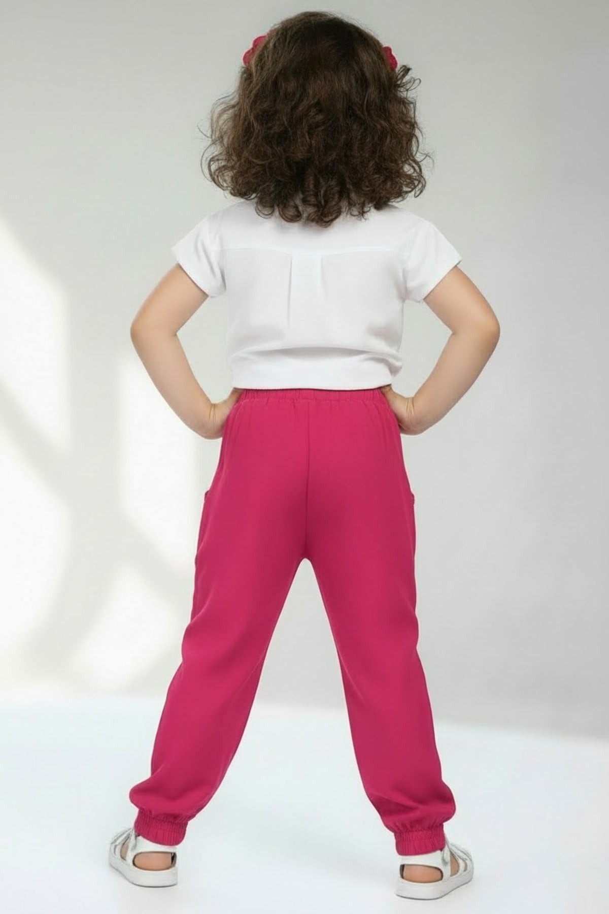 Amanda Girls' Viscose Pants - Fuchsia Pink - product image 3