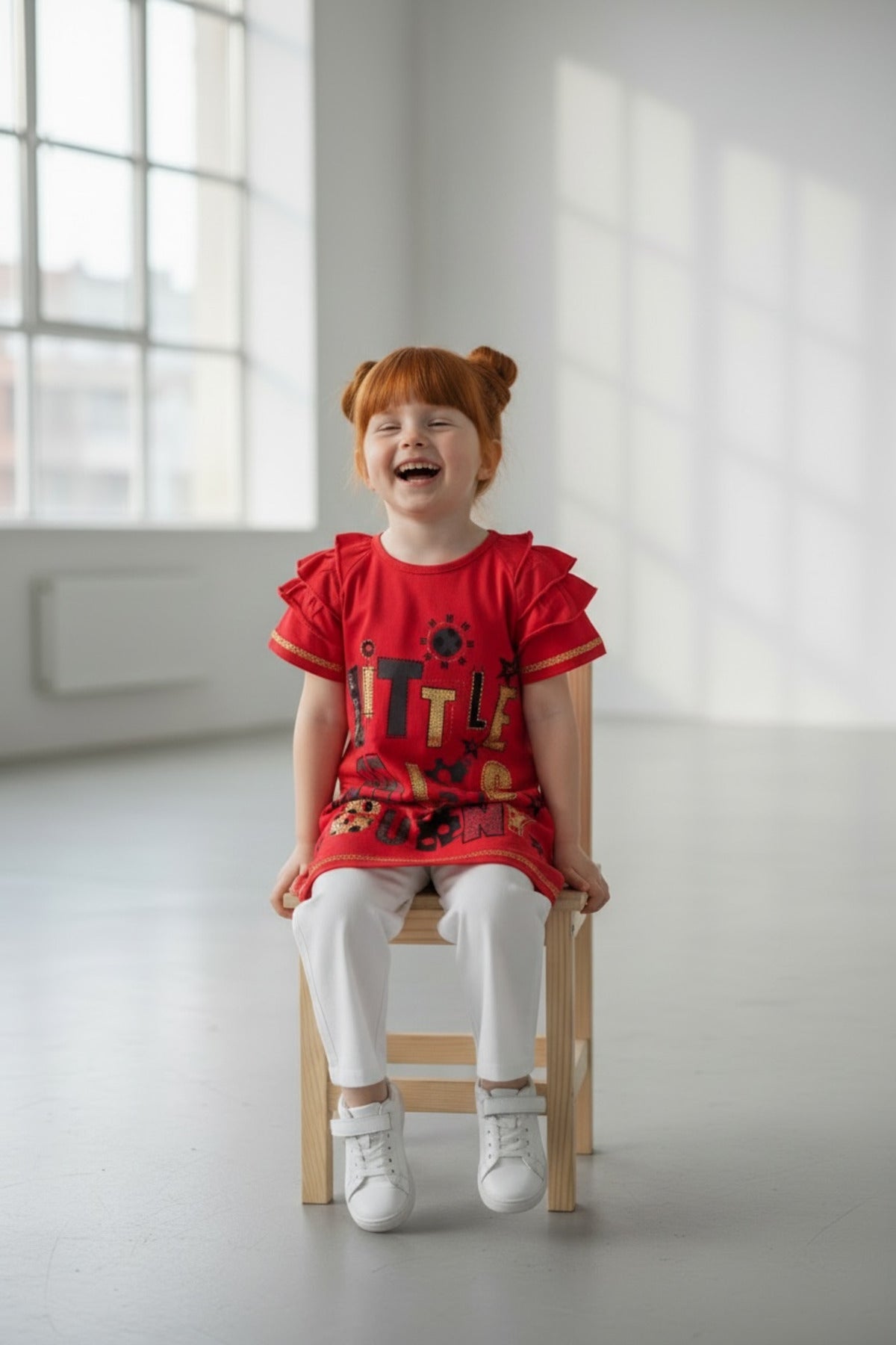 Adelia Girls' Strappy T-Shirt - Red - product image 3