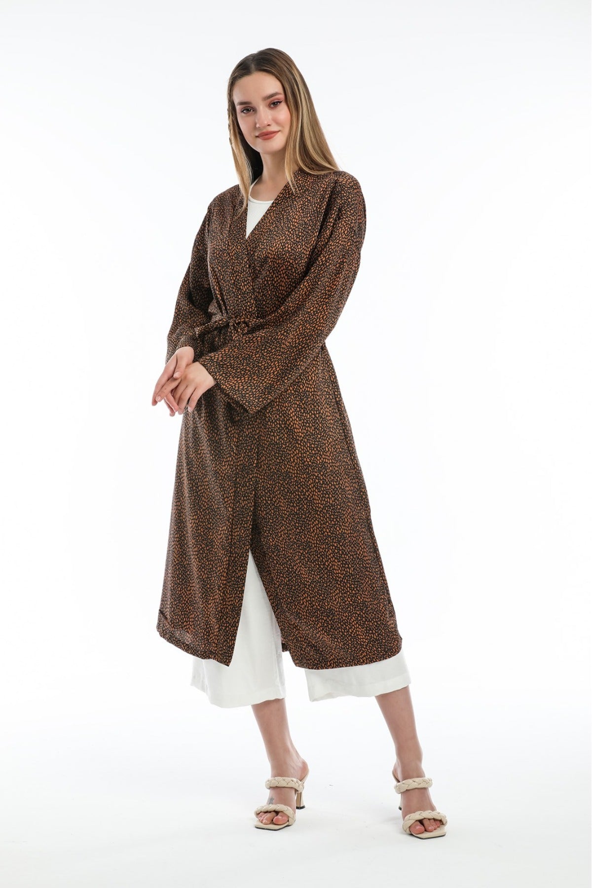 Adele Women's Leopard Print Kimono - Brown Leopard - product image 4