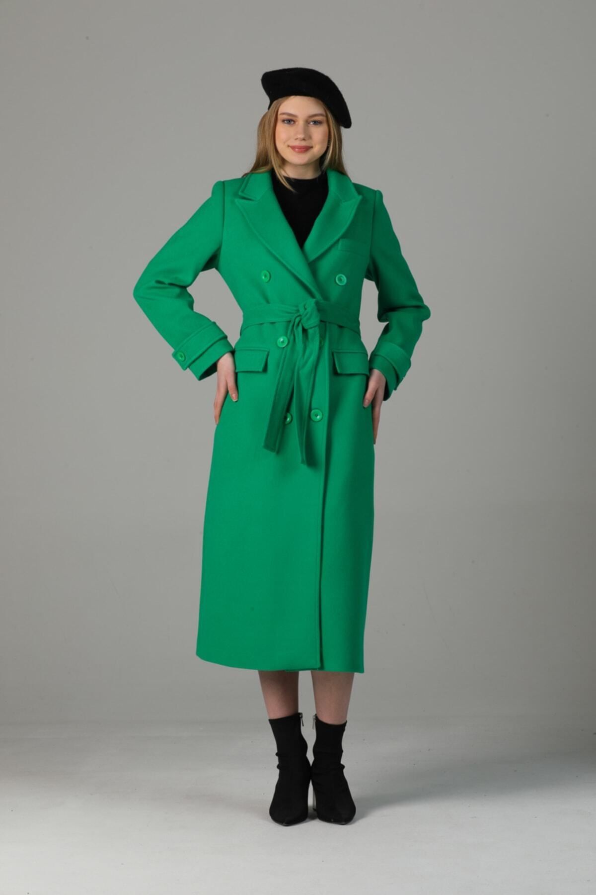 Belinda Women's Button Front Lined Coat - Grass Green - product image 3