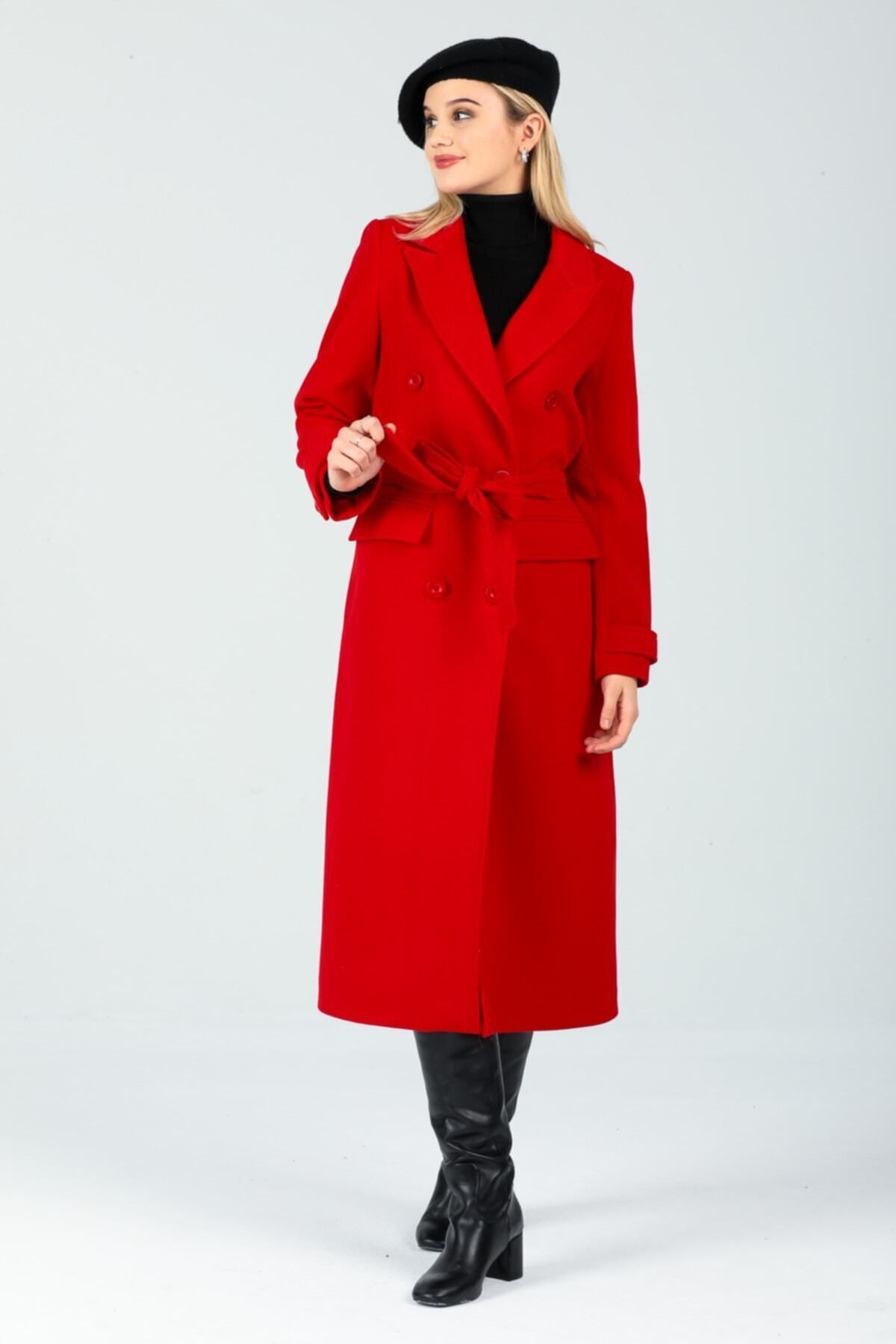 Belinda Women's Button Front Lined Coat - Red - product image 5