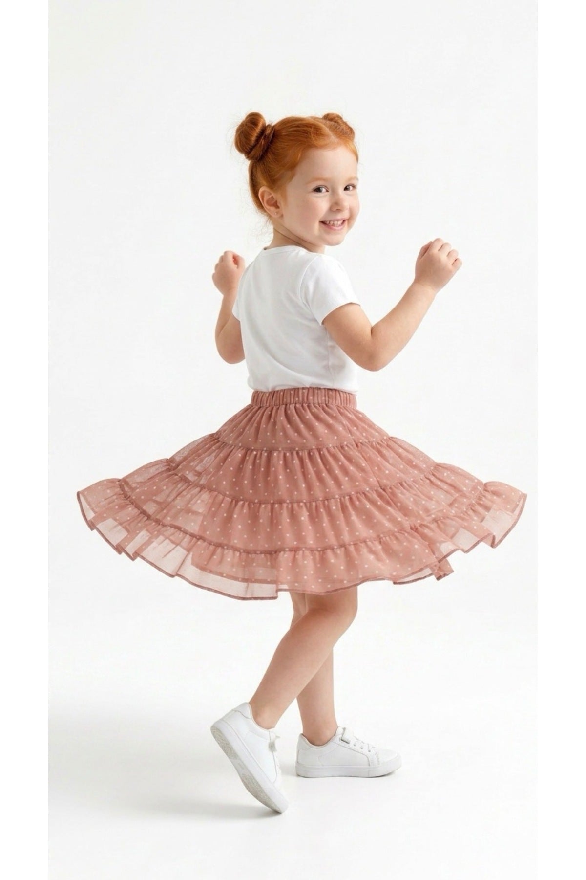 Jordan Girls' Polka Dot Skirt - Blush Polka Dot - product image 1