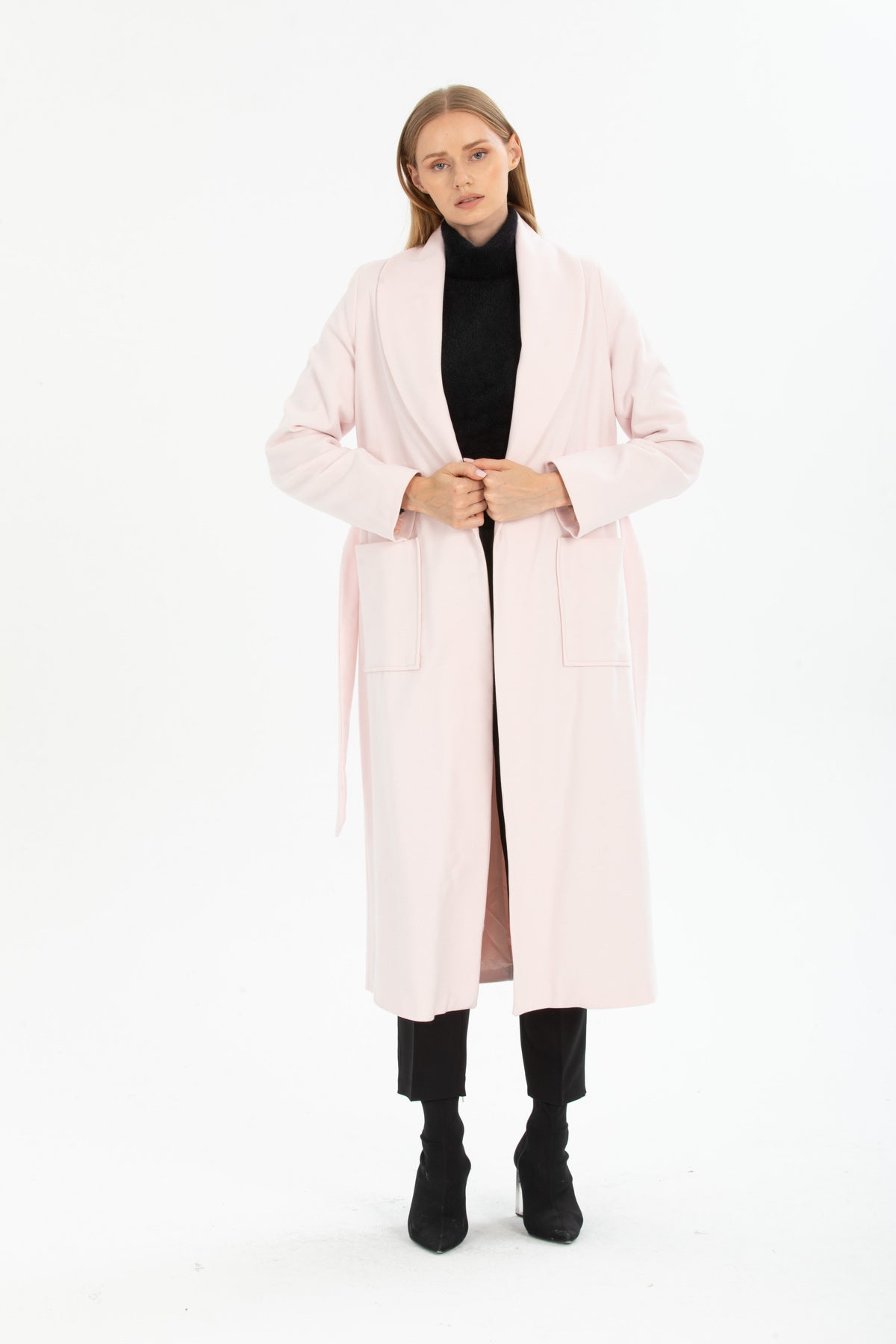 Larissa Women's Belted Shawl Collar Coat - Pink - product image 3
