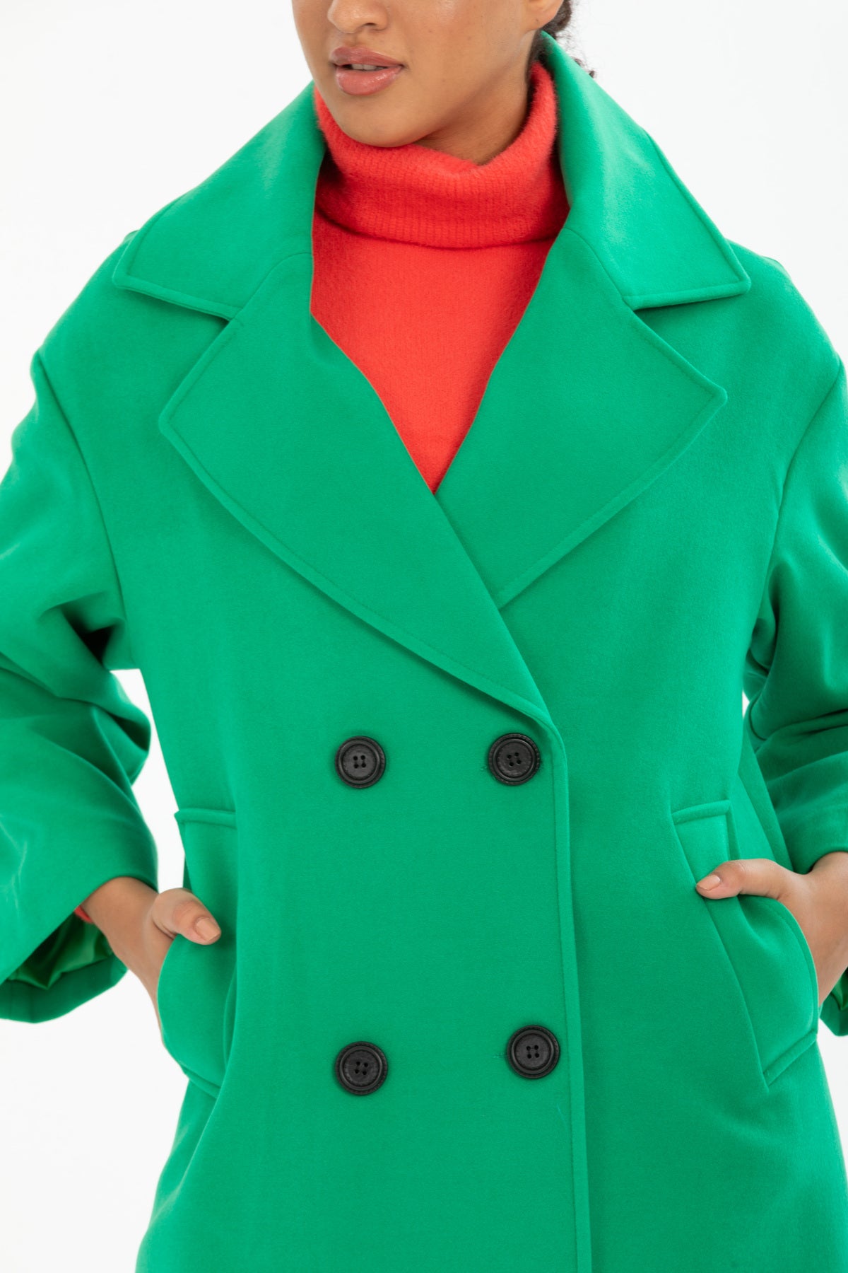 Aurelia Women's Oversized Coat - Grass Green - product image 4
