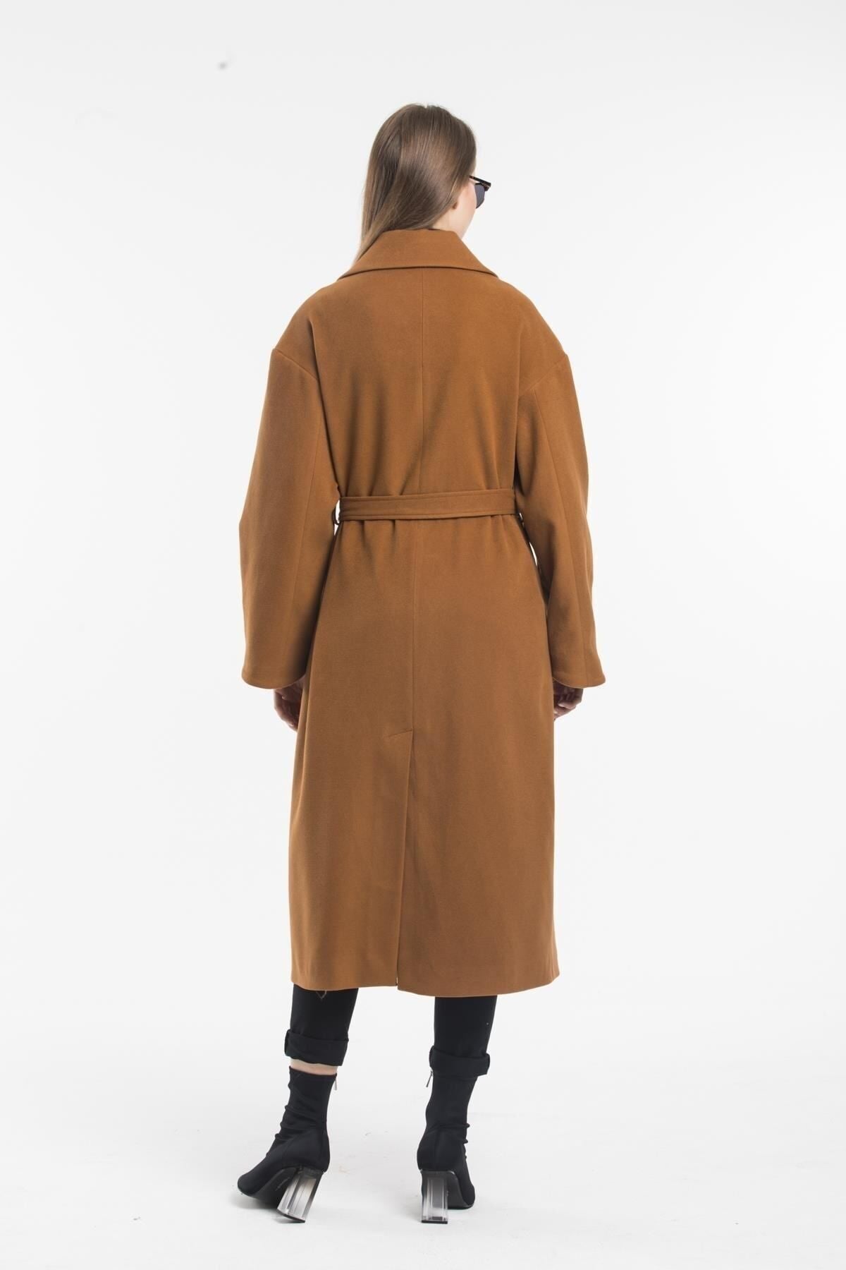 Aurora Women's Belted Oversized Coat - Cognac - product image 5