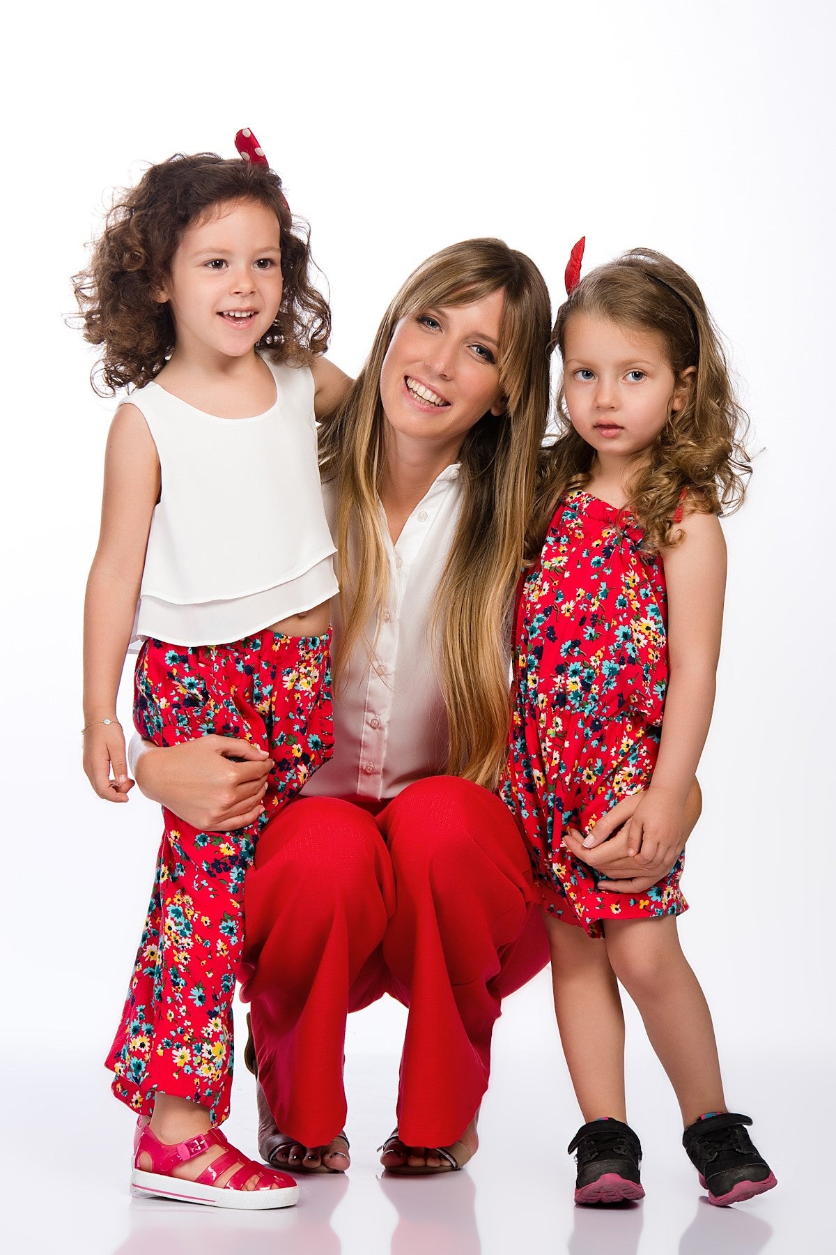 Amanda Girls' Floral Pants - Red Print - product image 1
