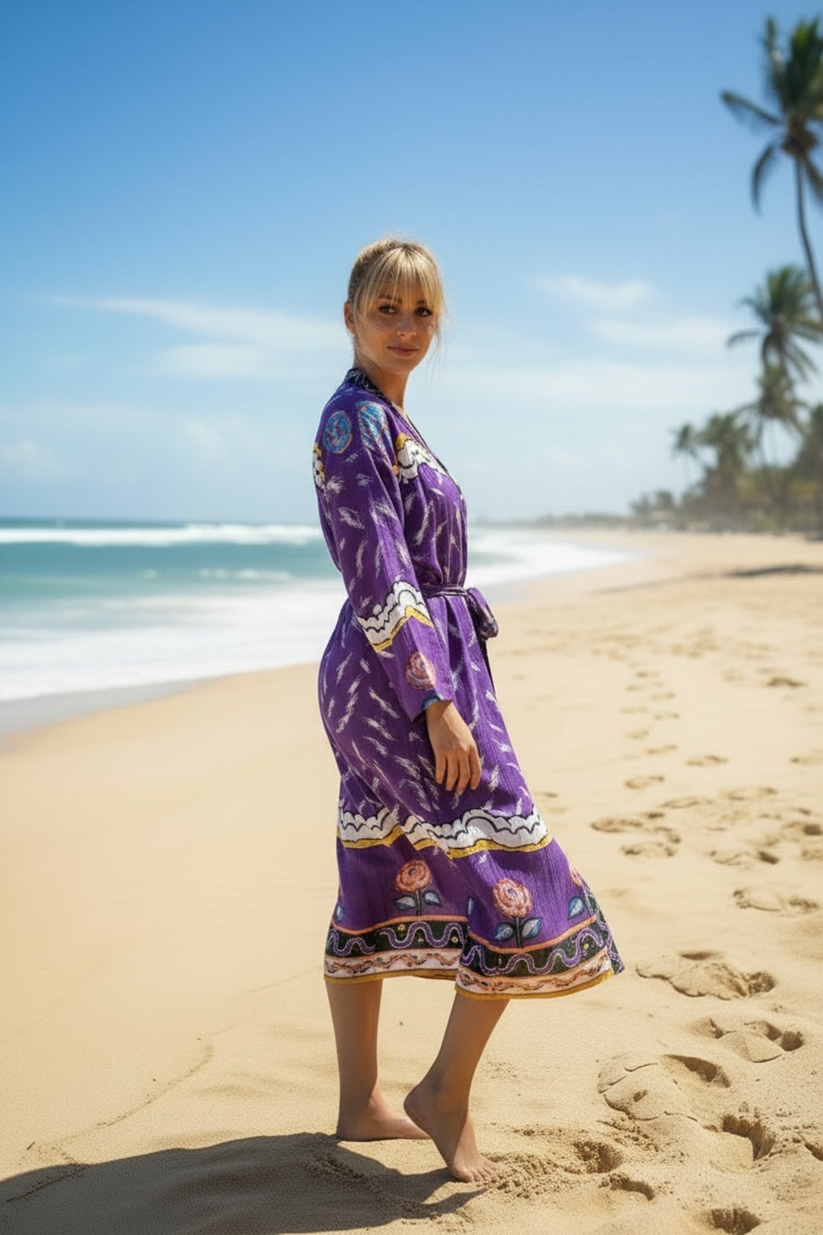 Adele Women's Kimono - Purple - product image 3