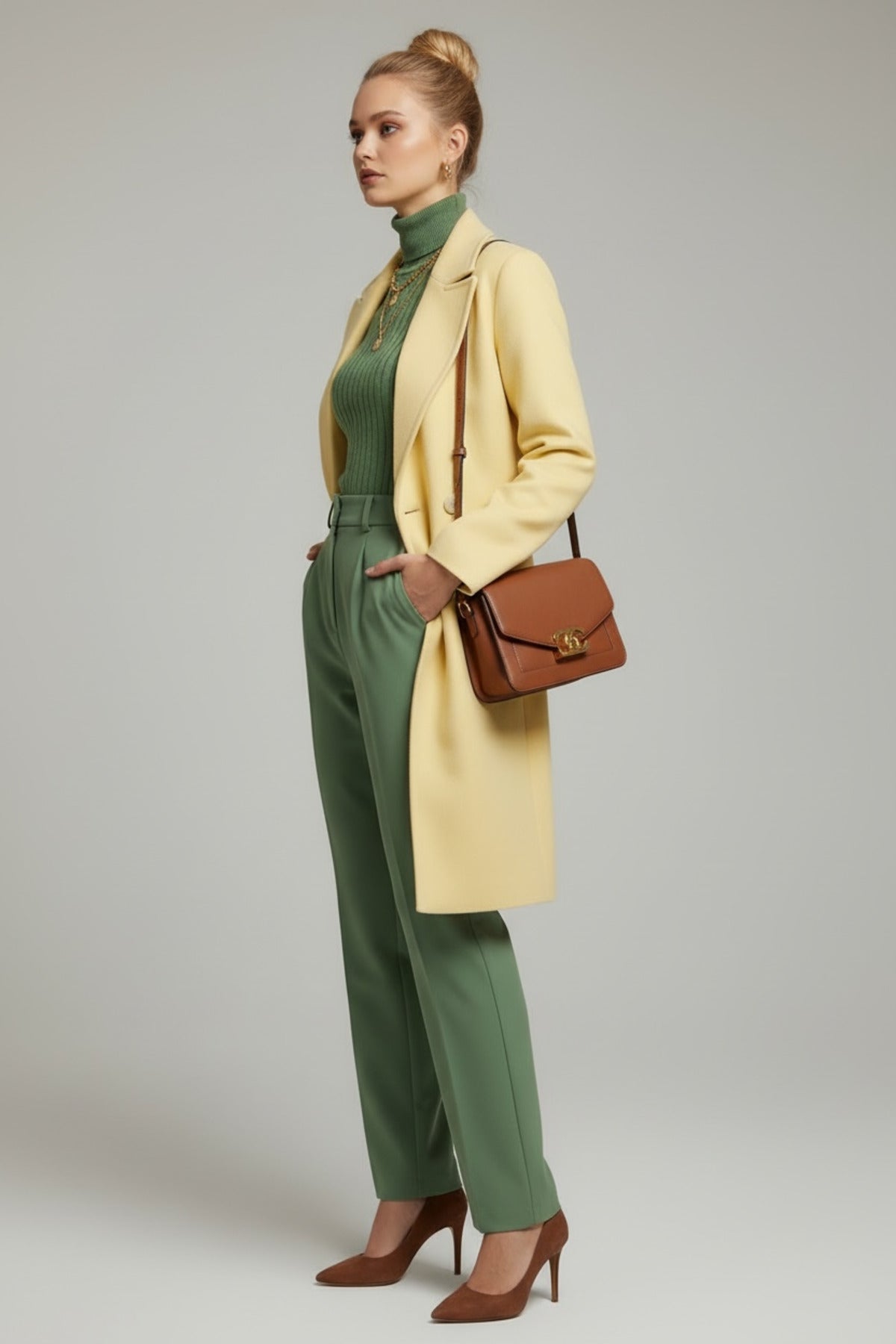 Edna Women's Lined Coat - Lemon Yellow - product image 3