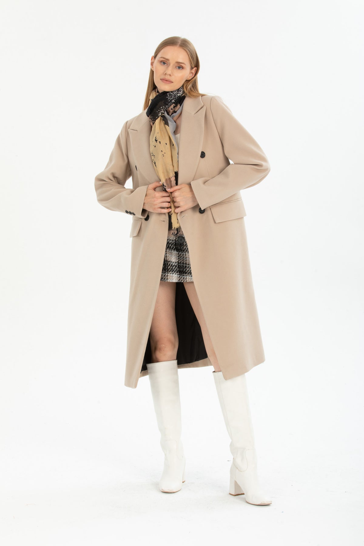 Andie Women's Button Front Coat - Stone Beige - product image 3