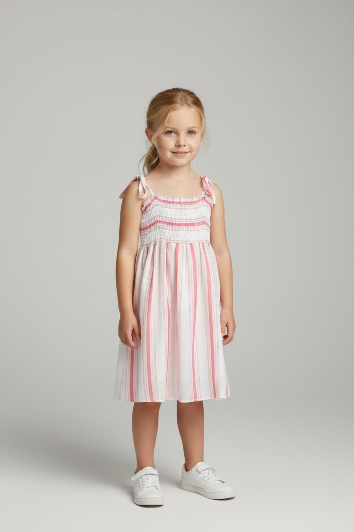 Darcy Girls' Striped Strappy Dress - Red Stripe New - product image 3