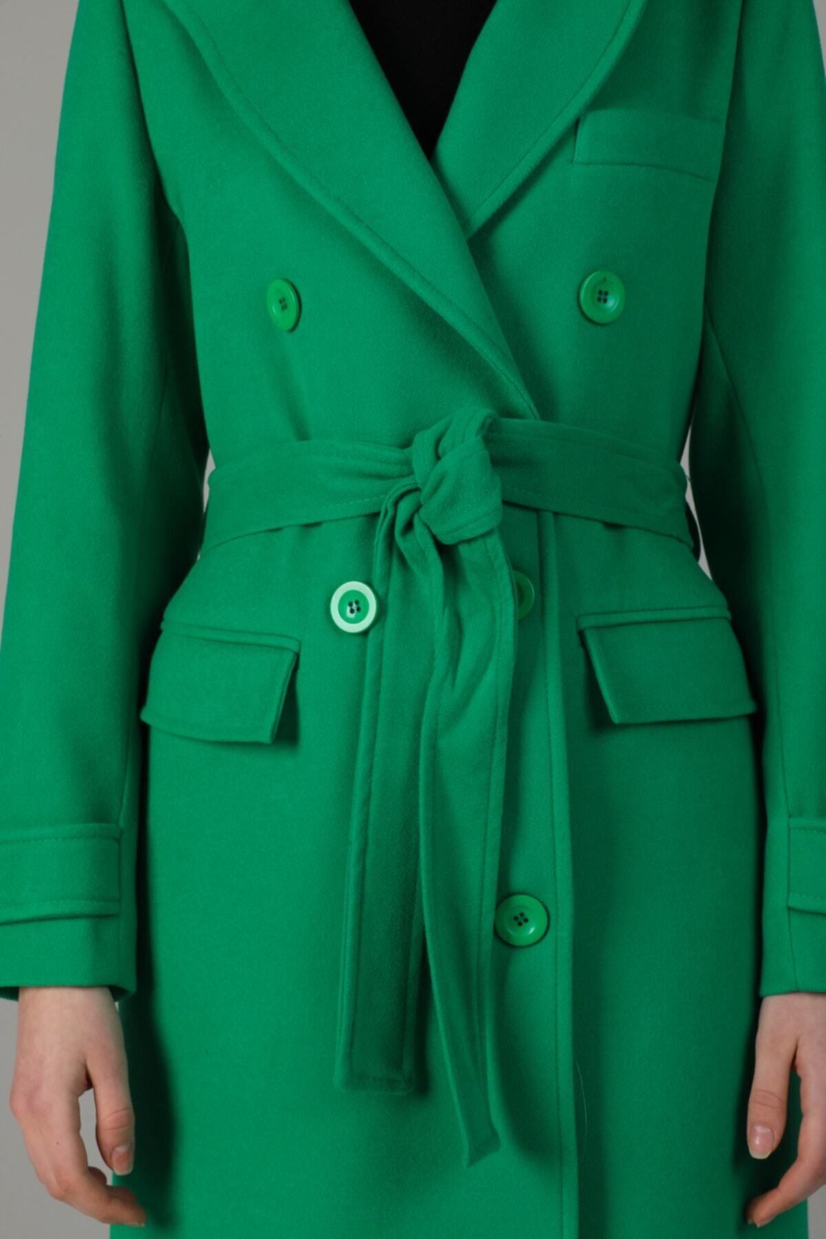 Belinda Women's Button Front Lined Coat - Grass Green - product image 7