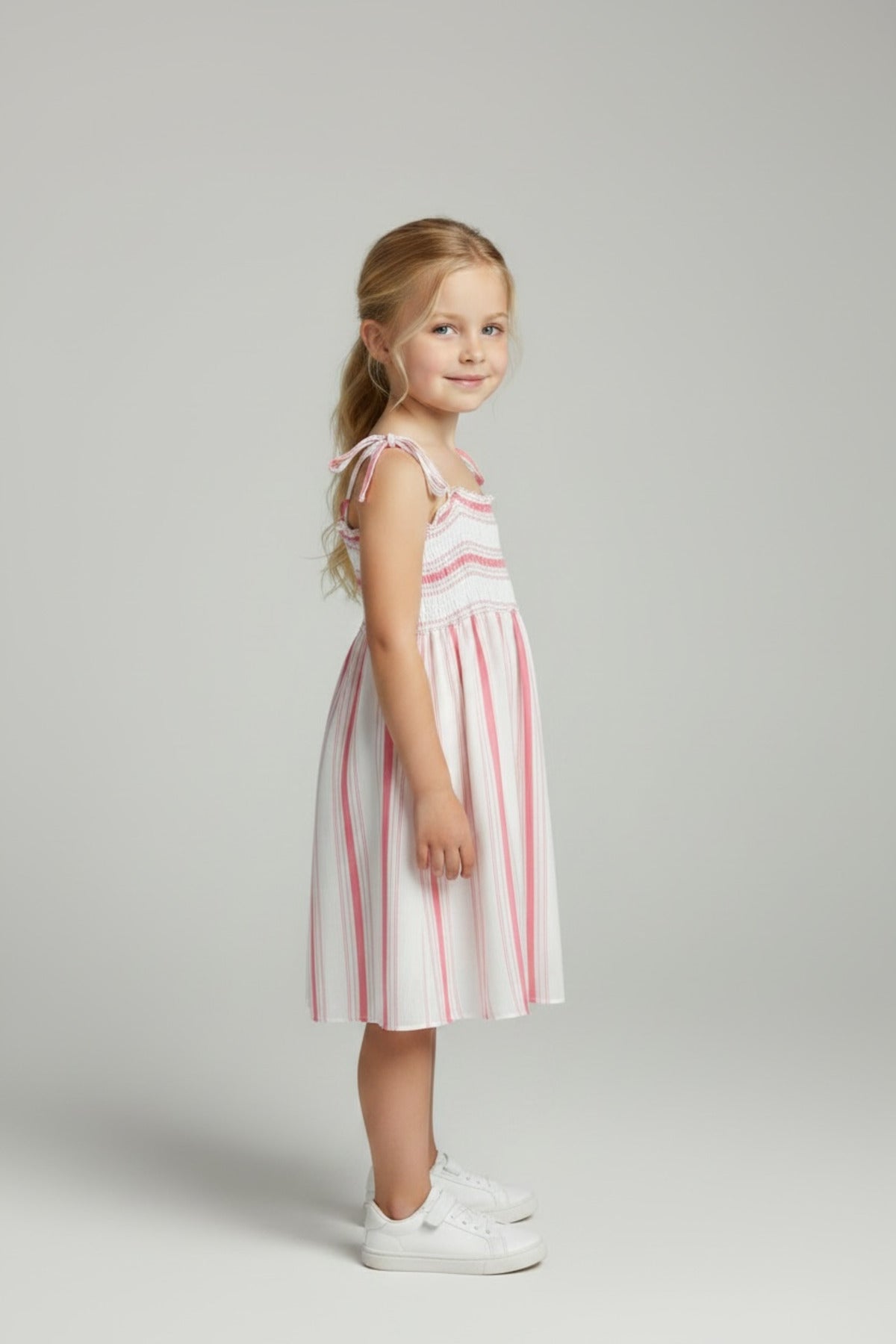 Darcy Girls' Striped Strappy Dress - Red Stripe New - product image 4