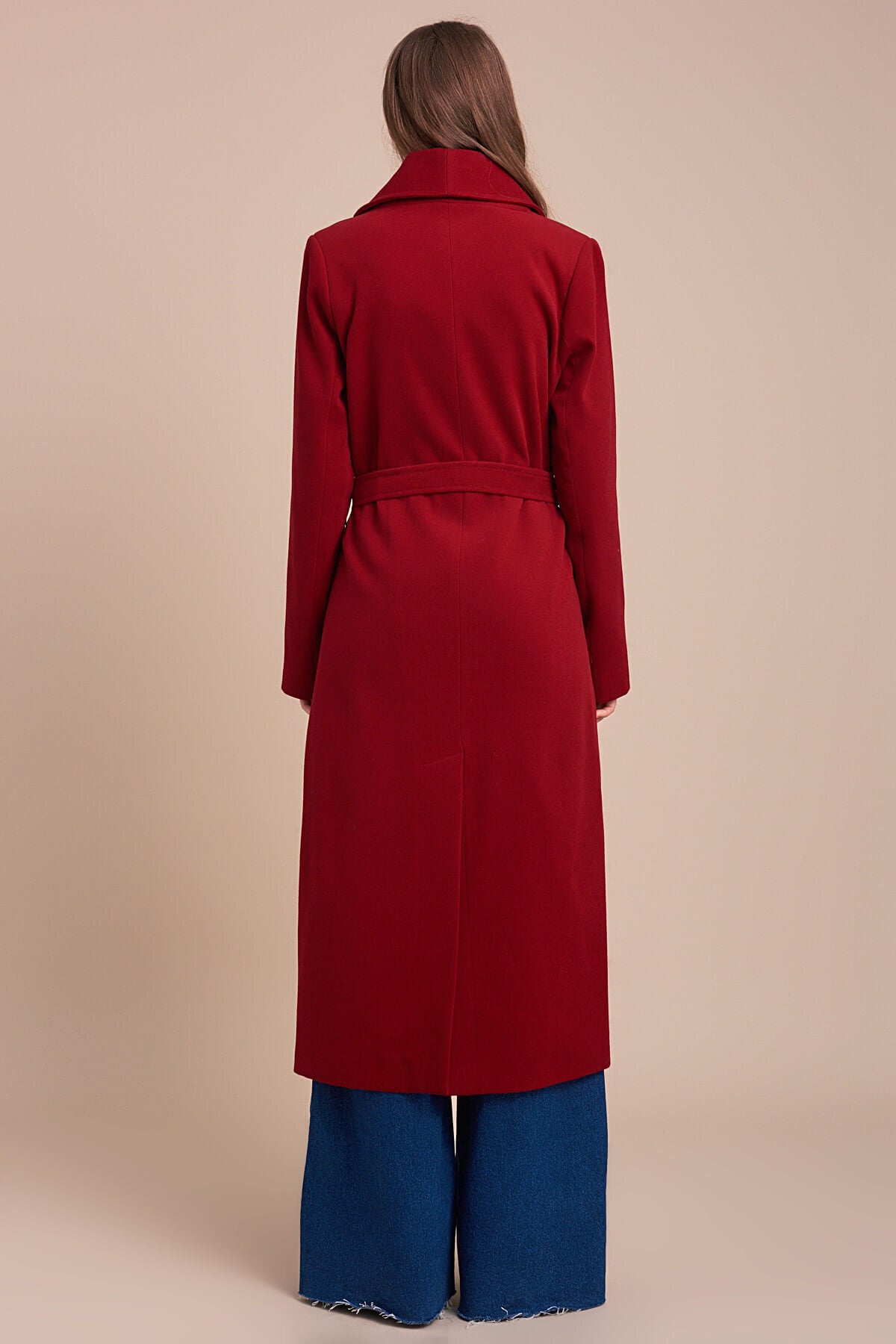 Ingrid Women's Belted Notched Collar Coat - Burgundy - product image 3