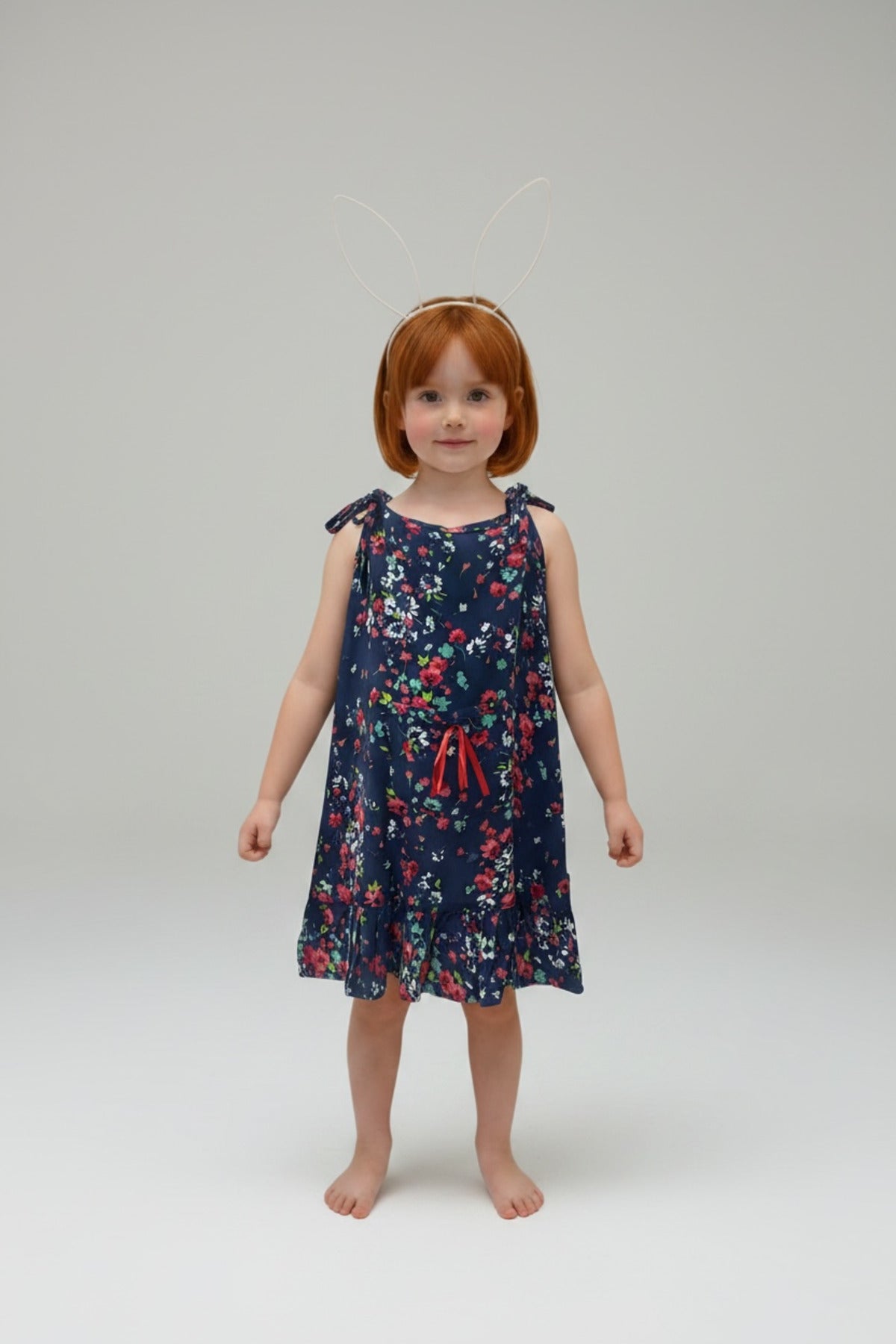 Cosette Girls' Floral Dress - Navy Ditsy Print - product image 3